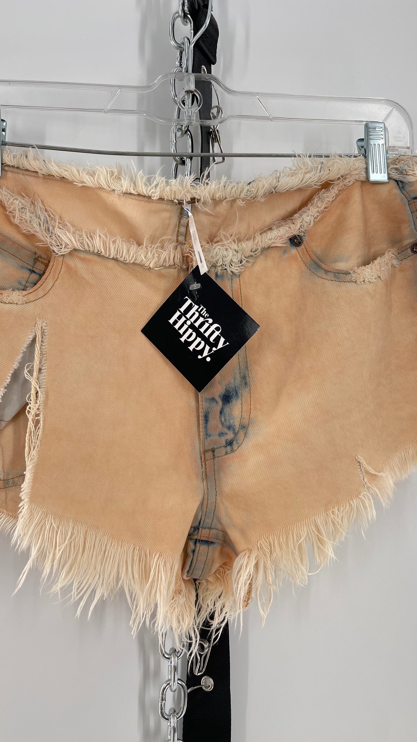 Free People Distressed Booty Shorts with Frayed Hem and Waistline (25)