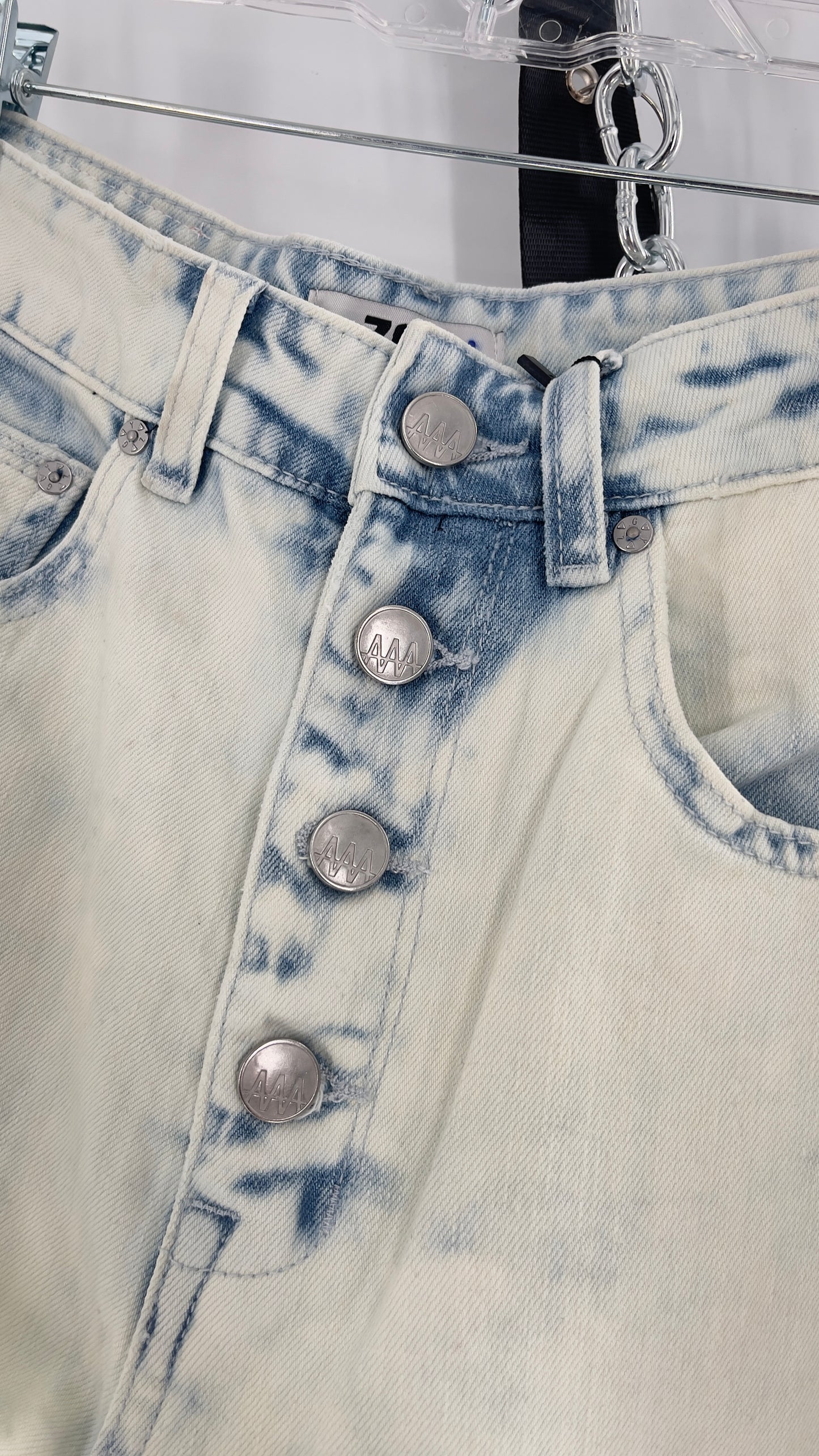 Free People X ZEEGEEWHY Acid Wash Straight Leg Jeans (27)