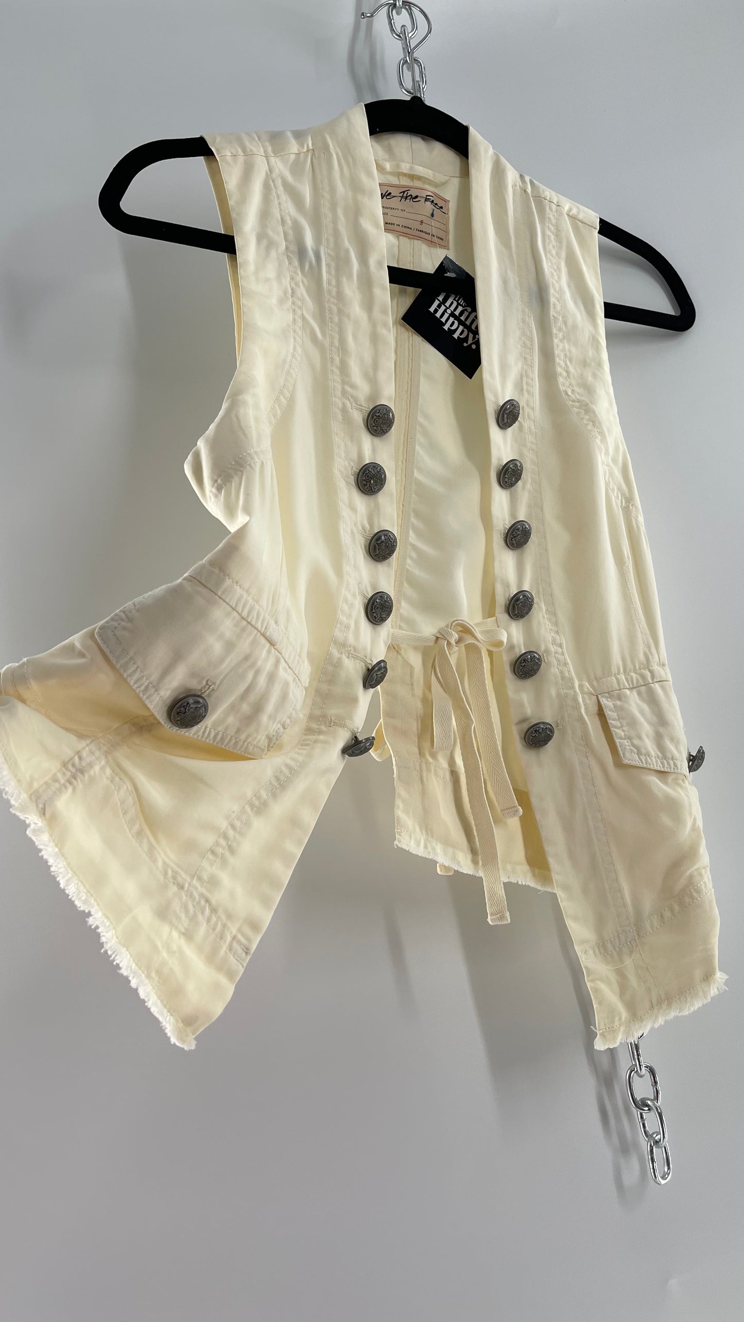 Free People Off White Military Style Vest with Tags Attached (Small)