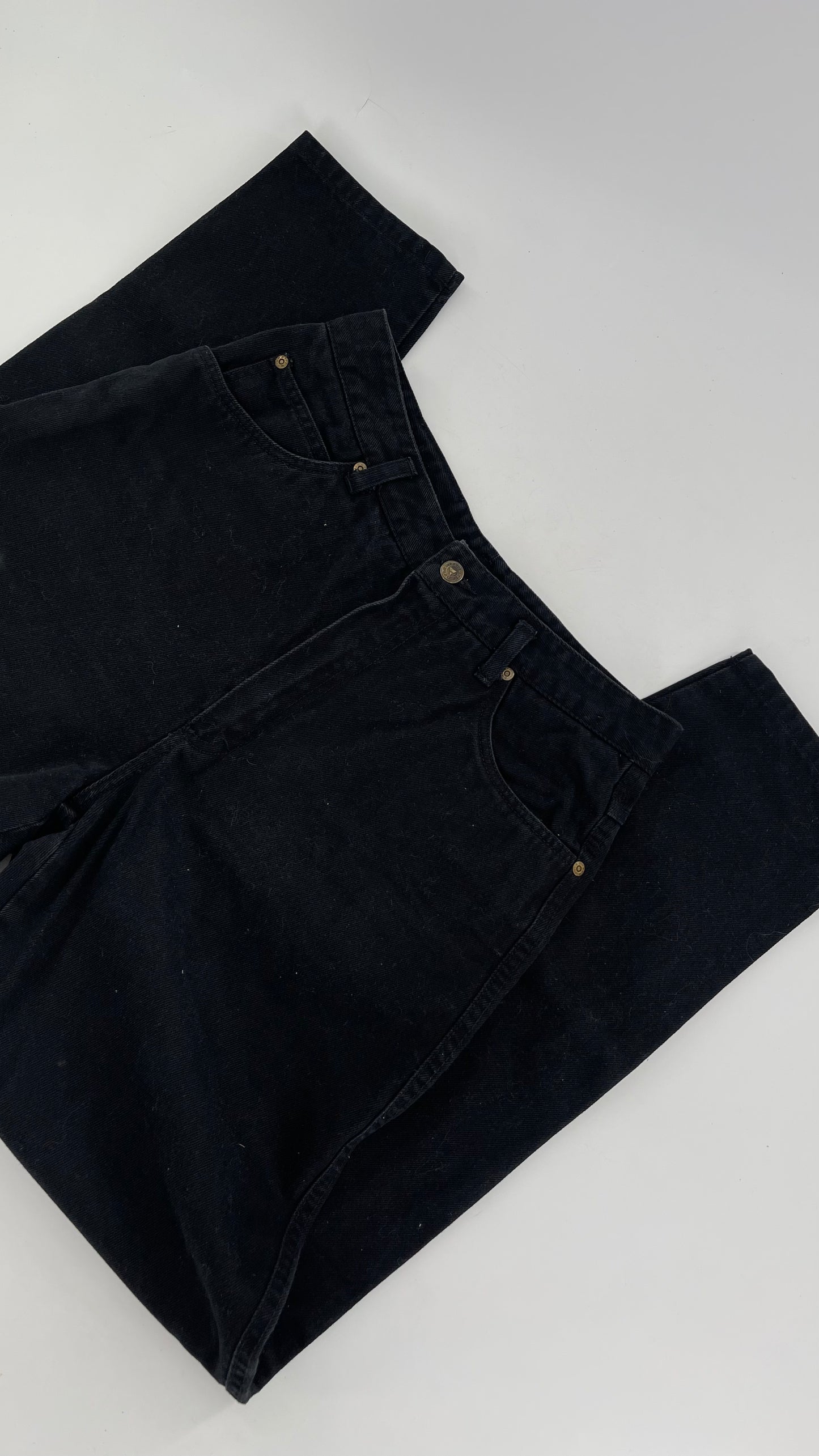 Vintage Lizwear Black Denim Straight Legs (Size 12)