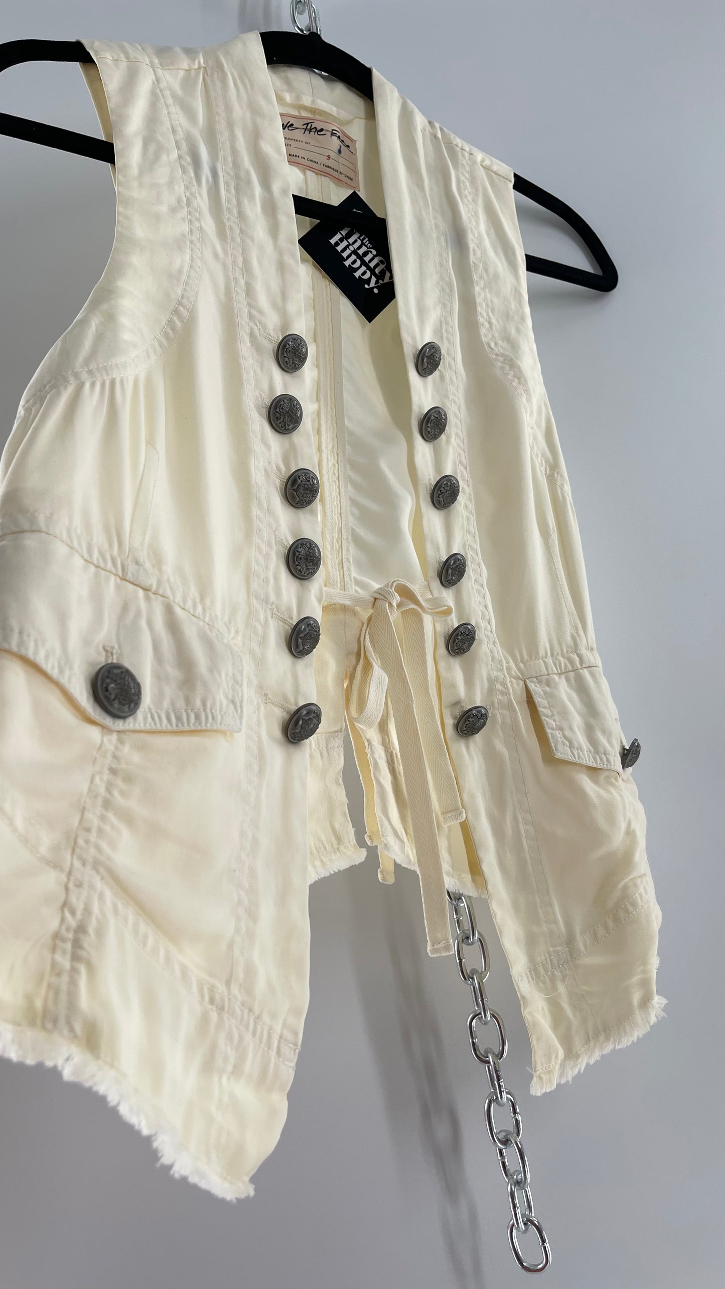 Free People Off White Military Style Vest with Tags Attached (Small)