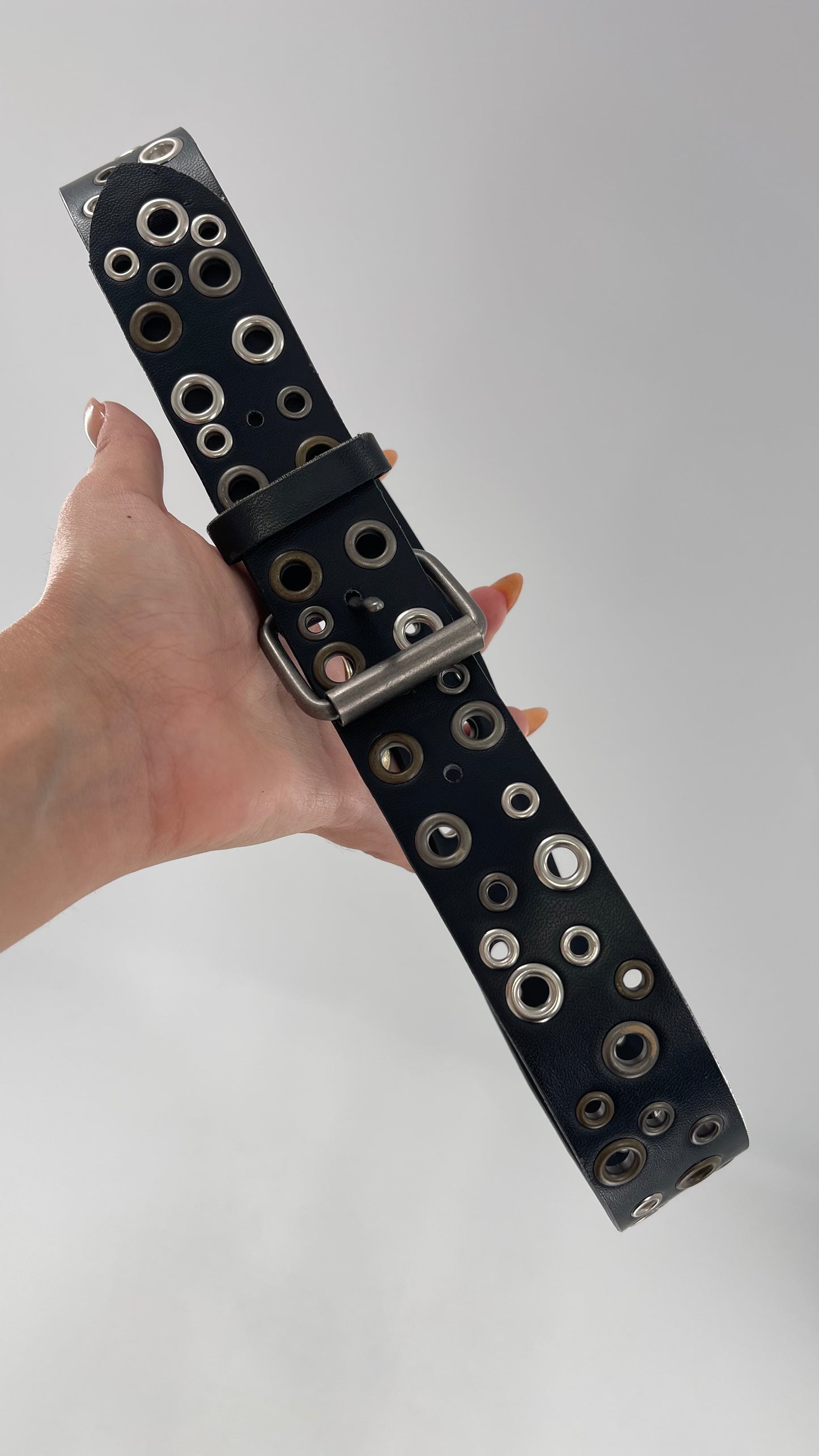 Vintage Multi Metal Tone Grommet Belt (Medium)