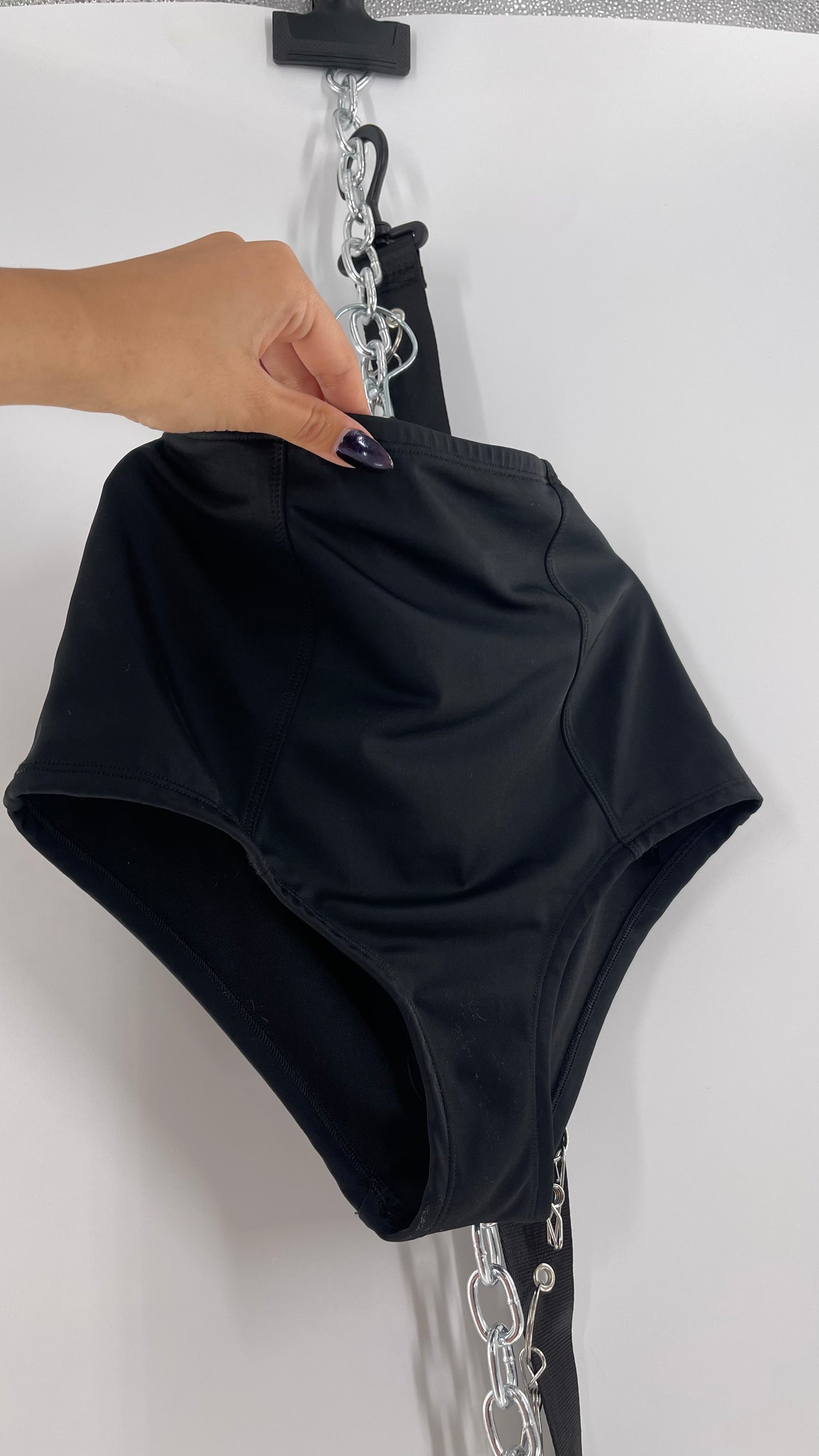 Urban Outfitters Black High Waisted Criss Cross Back Swim Bottoms (Medium)