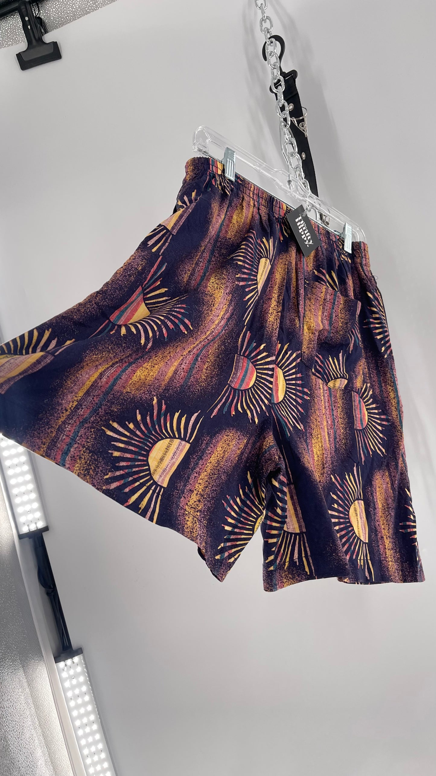 Urban Outfitters Reworked Vintage Indigo Sunsets High Waisted Shorts (Medium)