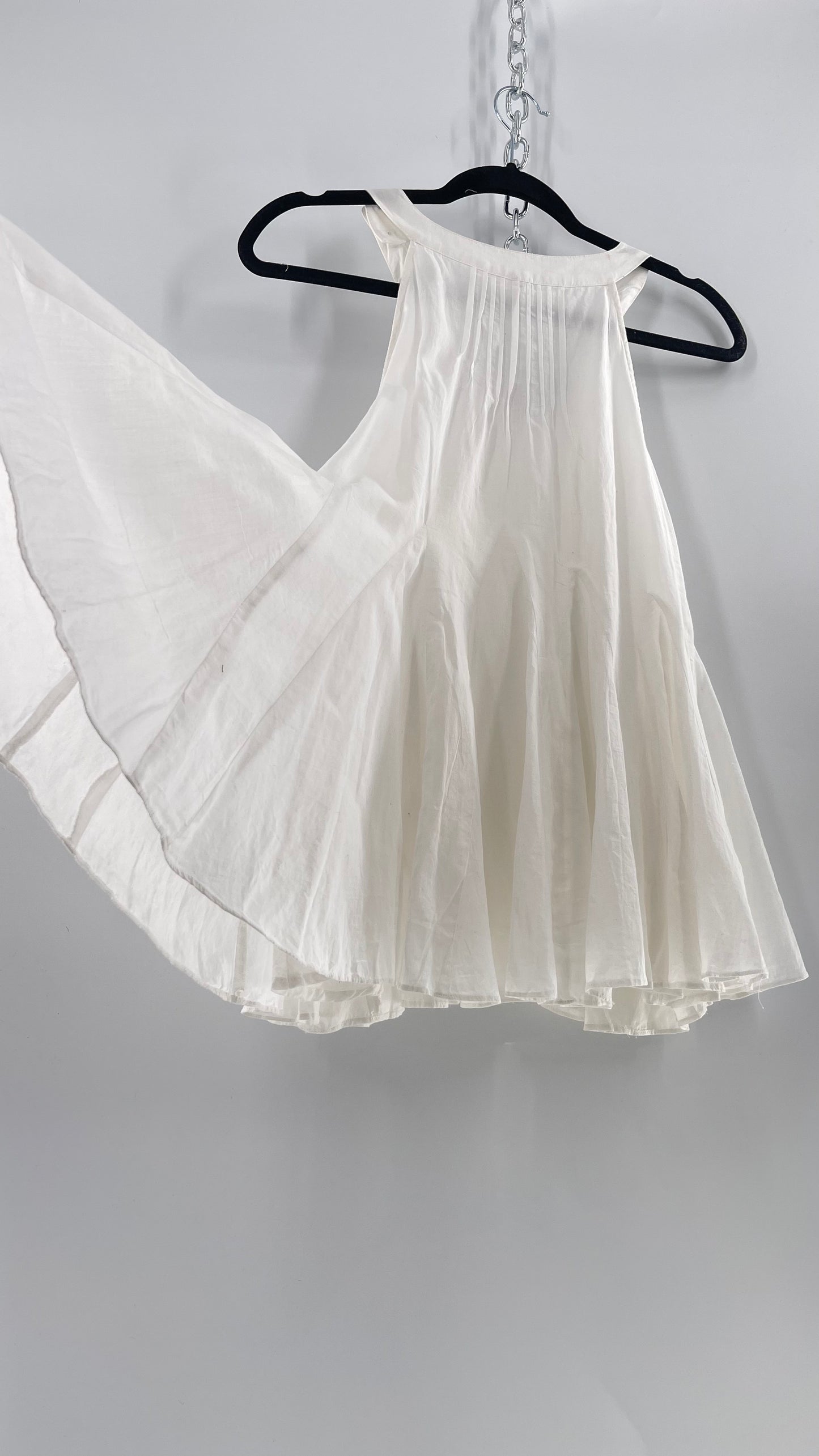 Free People White Pleated Tank (Medium)