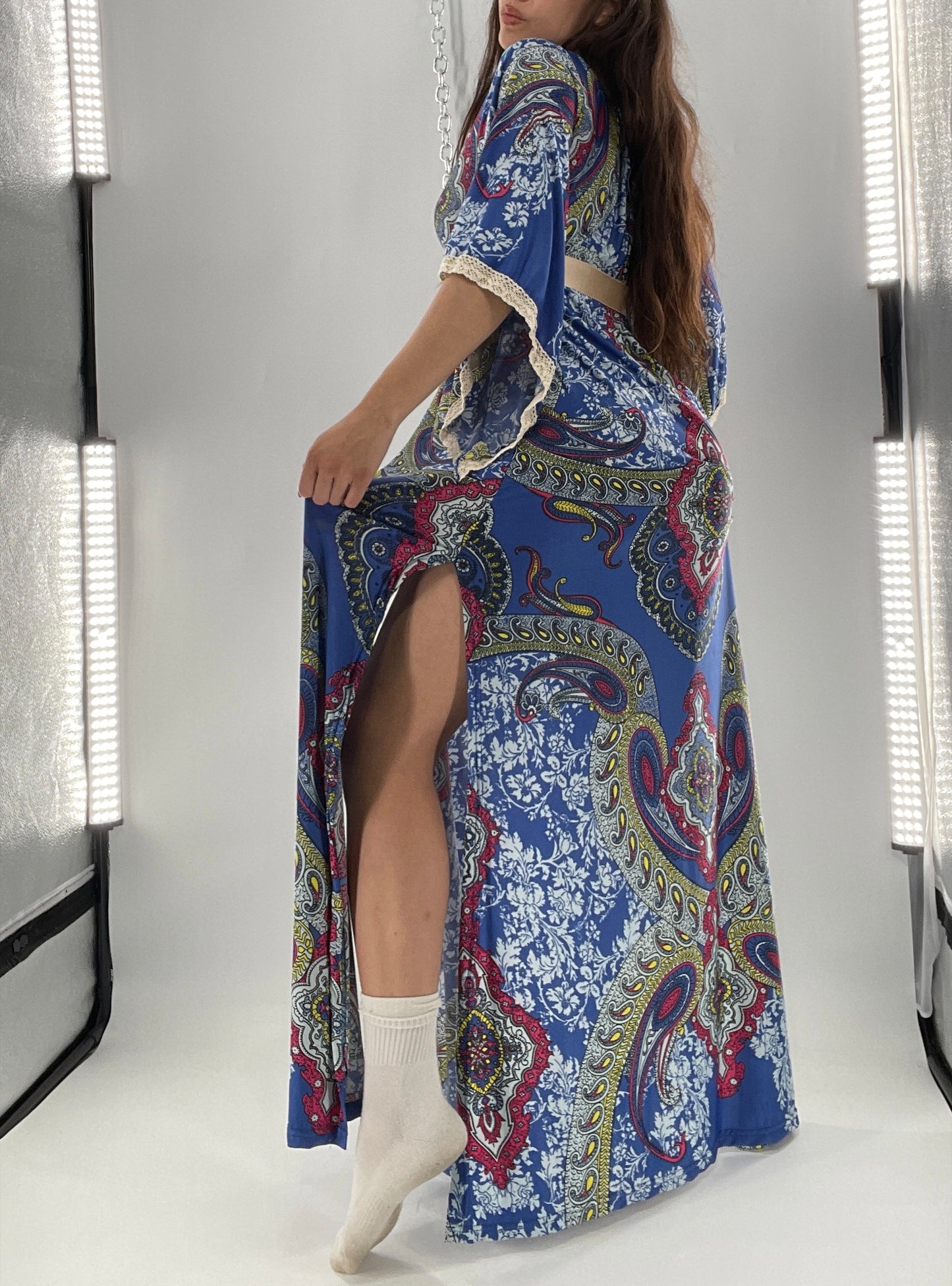 Vintage Handmade Benissimo 70s Maxi with Bell Sleeves