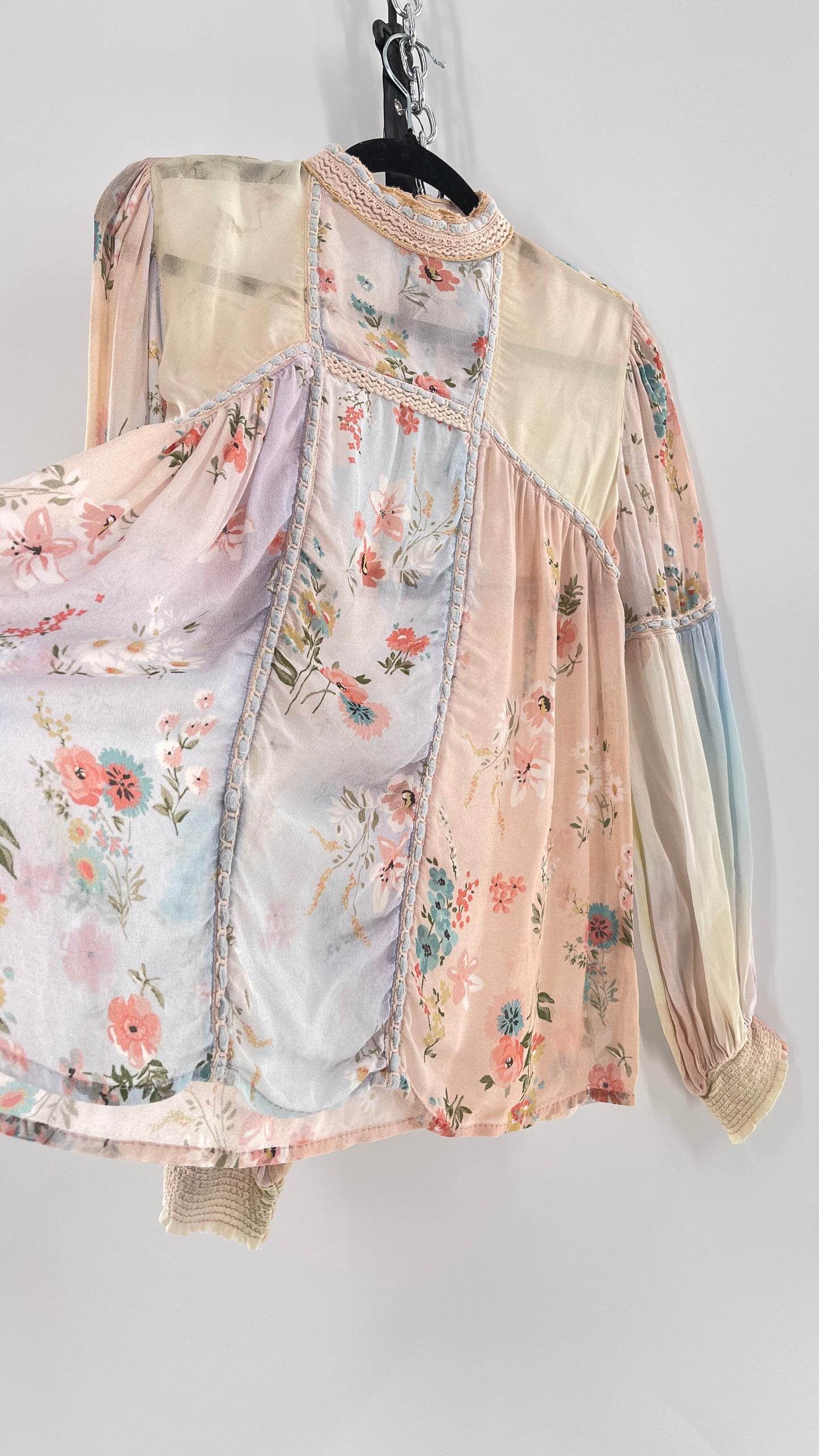 Bl^nk London Anthropologie Pastel Patchwork Blouse (Small)