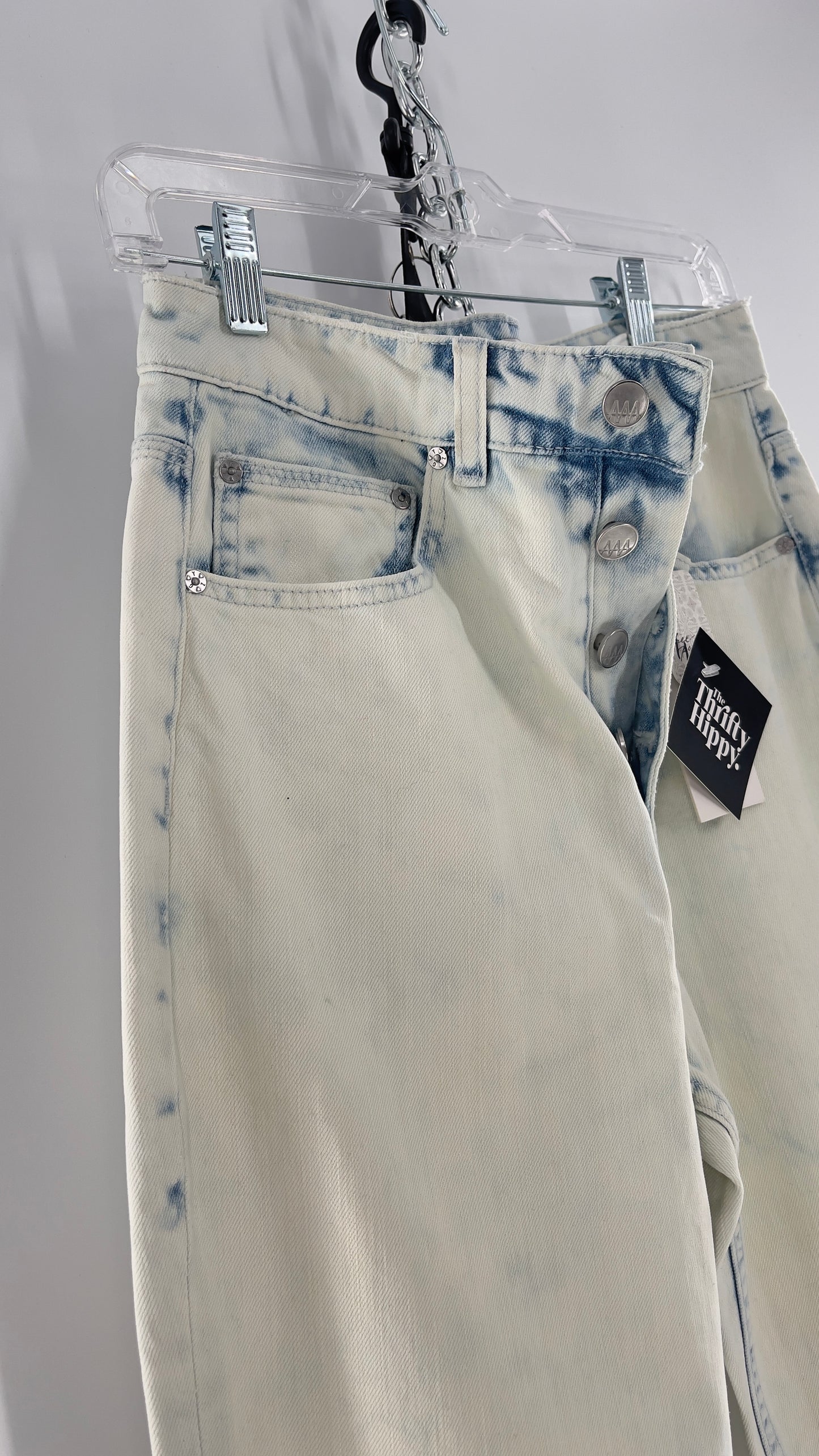 Free People X ZEEGEEWHY Acid Wash Straight Leg Jeans (27)