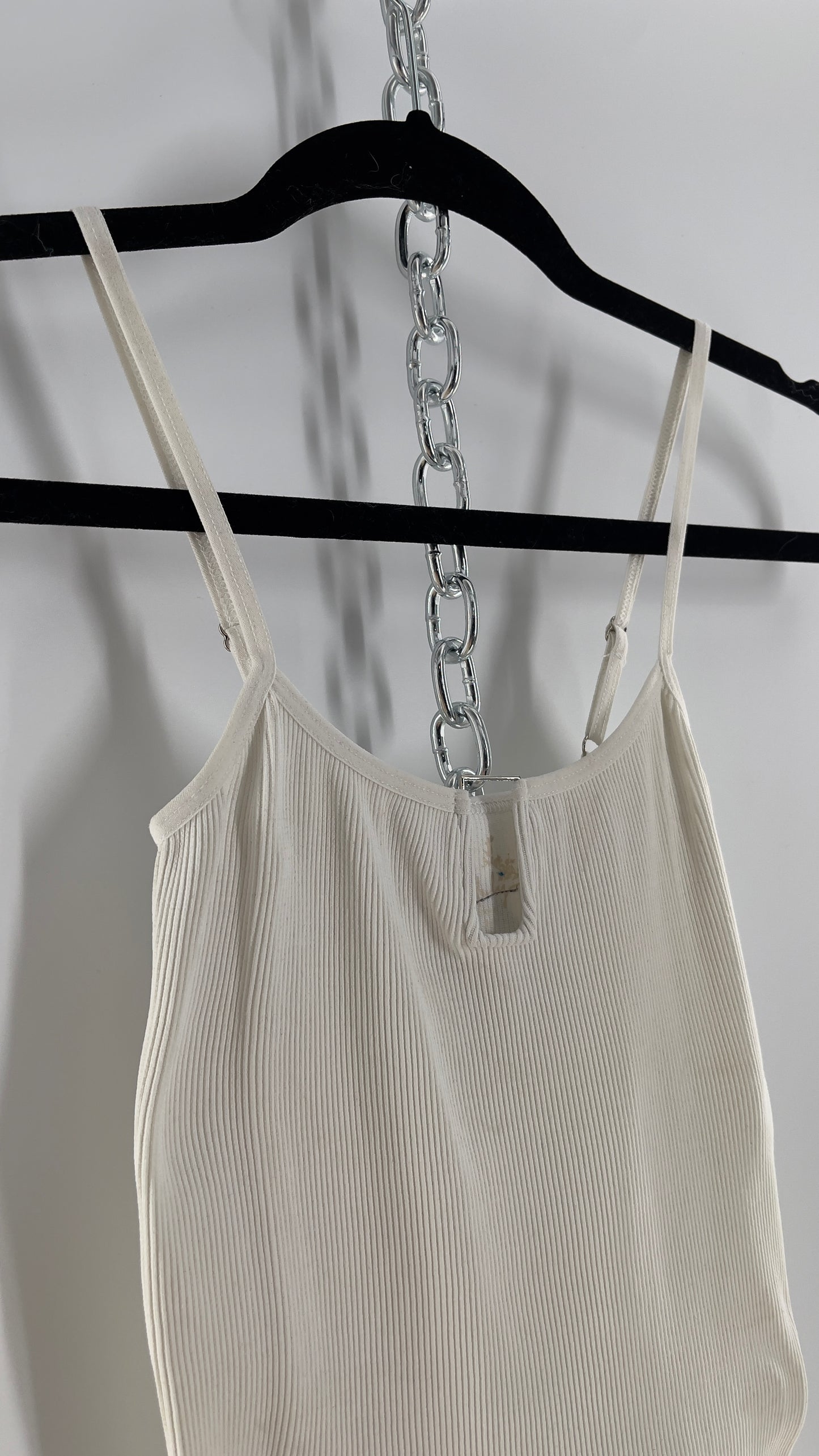 Intimately Free People White Spandex Tank with Metal Keyhole Detail (XS/S)