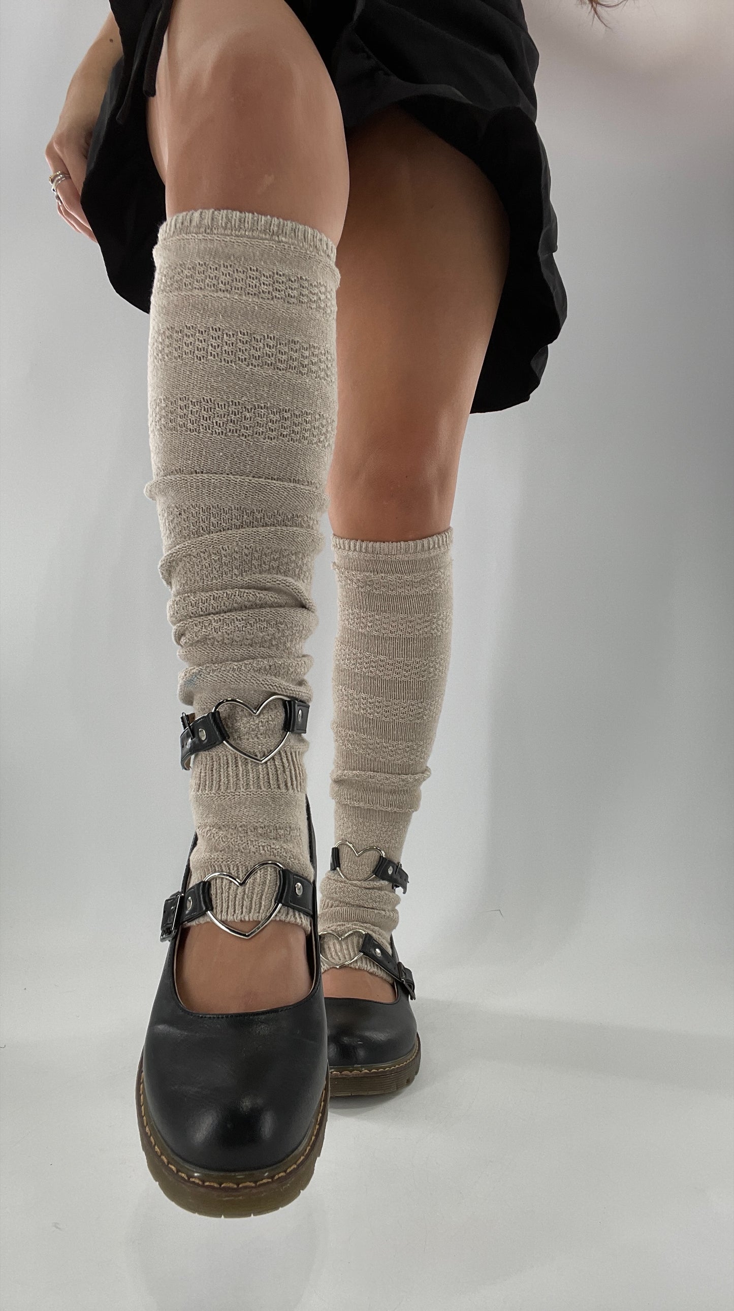 Metal Heart Buckle Anklet Mary Janes (40)