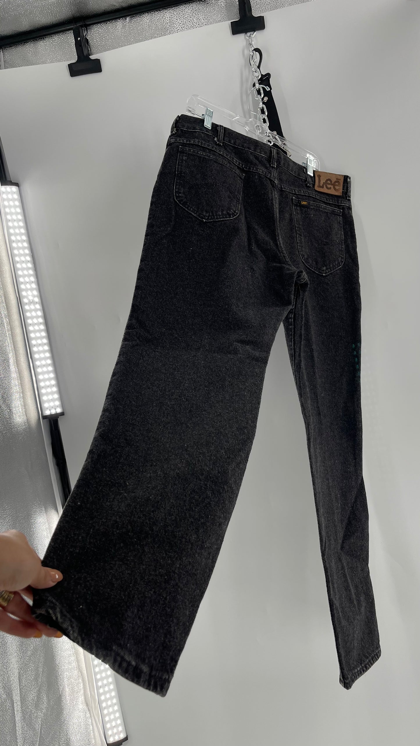 Vintage Lee Black Acid Washed Denim (38x32)