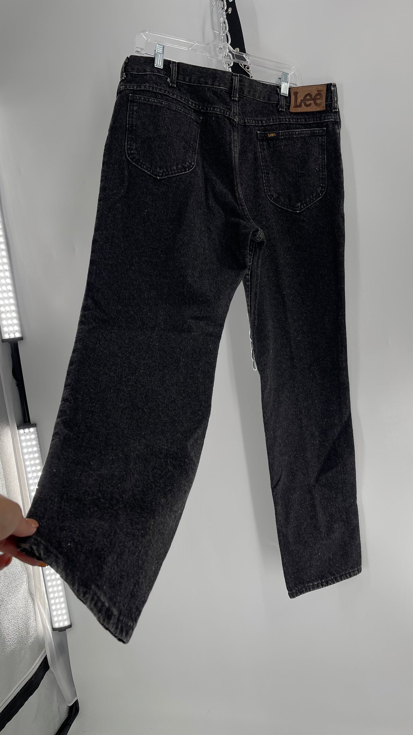 Vintage Lee Black Acid Washed Denim (38x32)