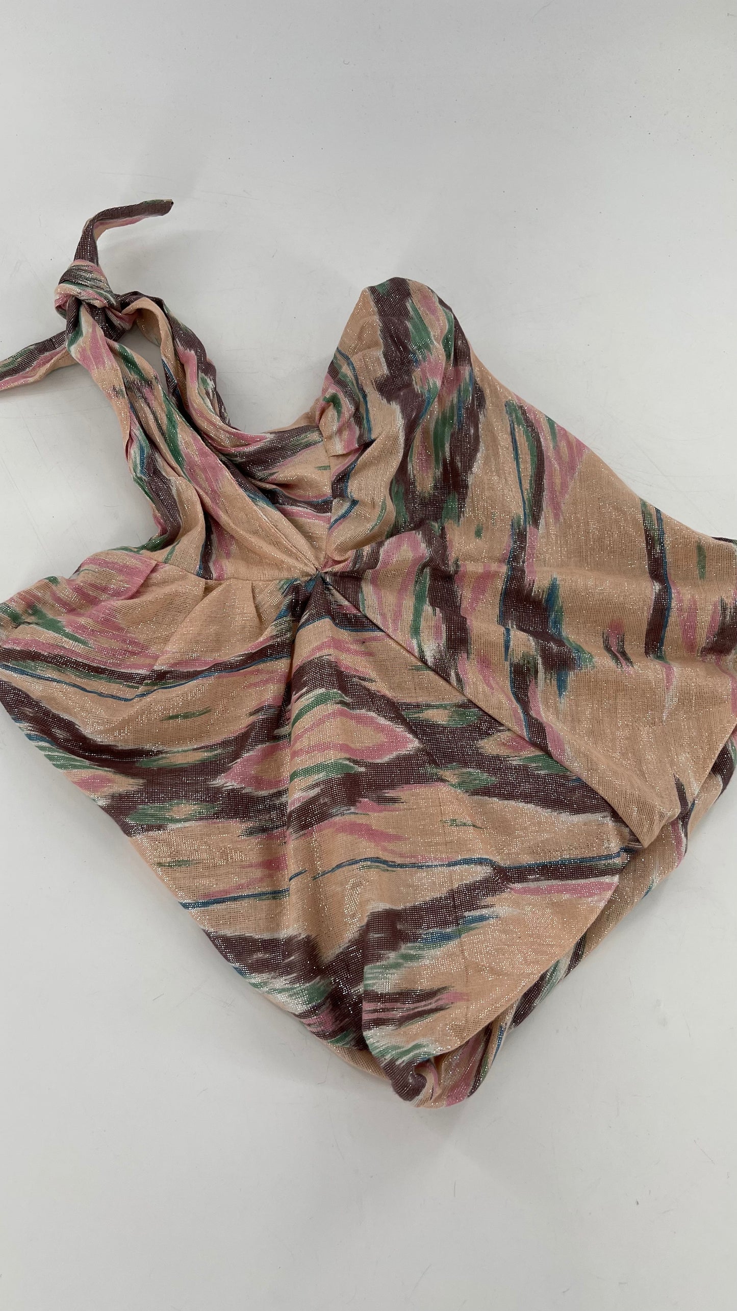 Free People Blush Pink Paint Strokes Halter (Small)