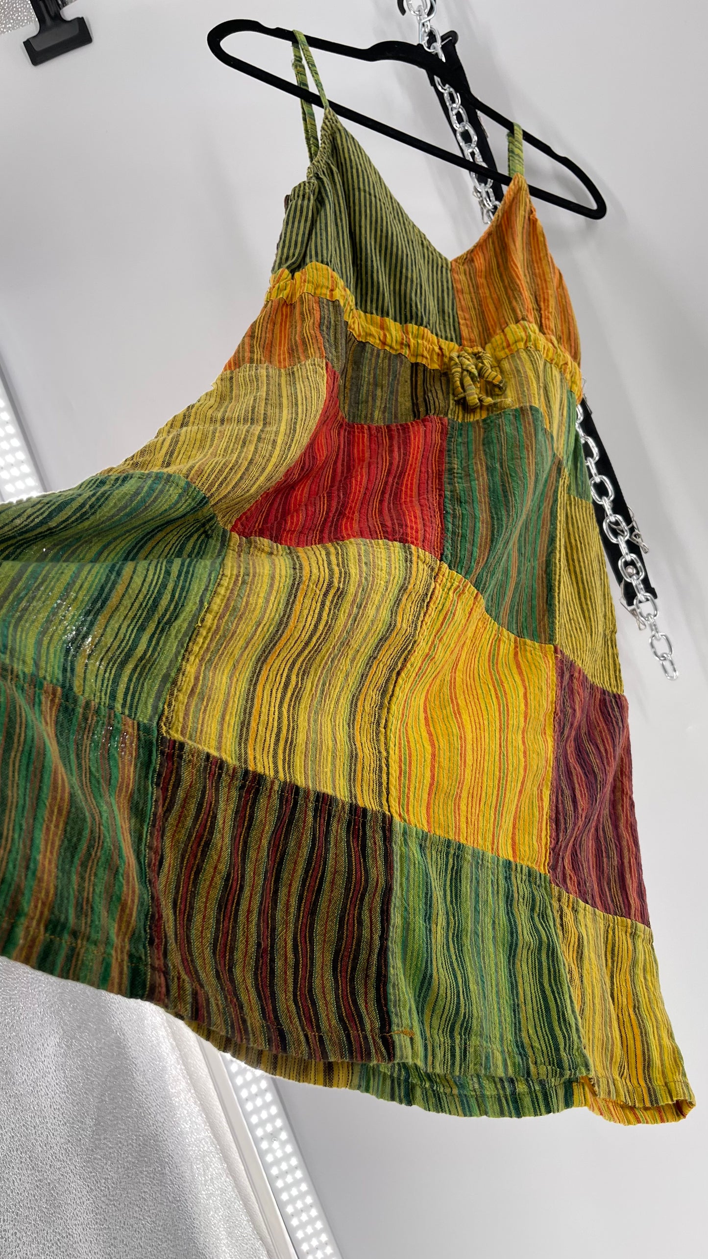 90s Jayli Hippy Rasta Patchwork Mini (XL)