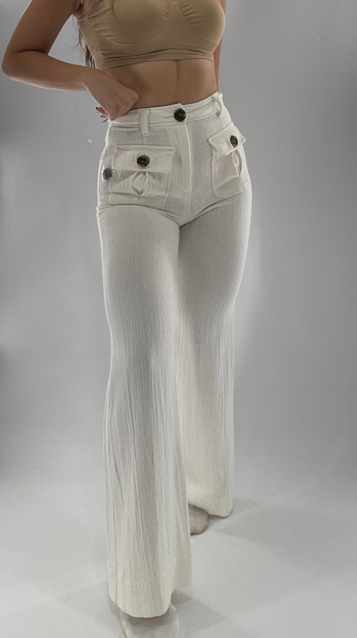 Free People Off White Knit Flares (2)