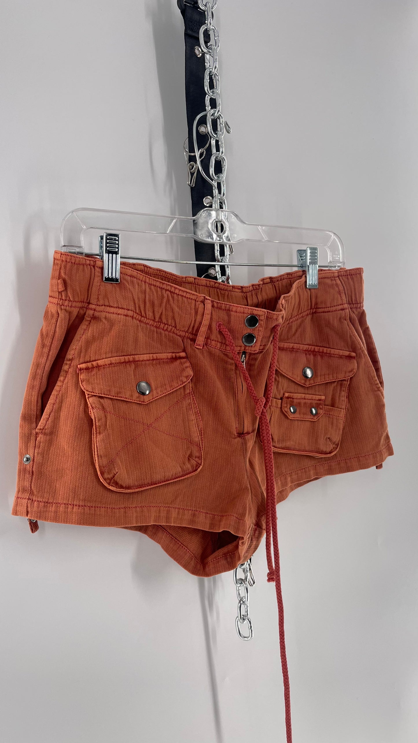 Free People Burnt Orange Cargo Booty Short (Small)