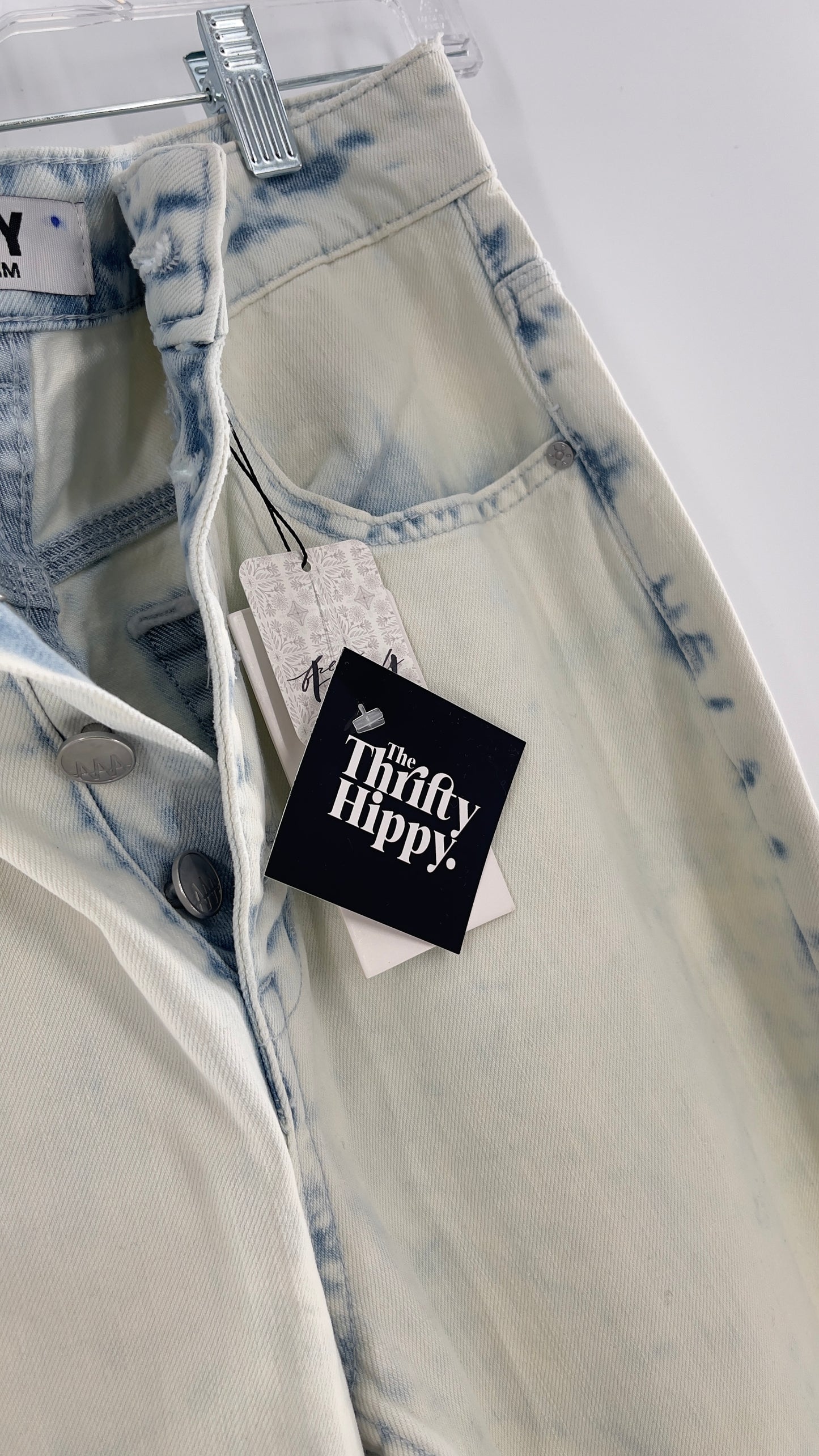 Free People X ZEEGEEWHY Acid Wash Straight Leg Jeans (27)