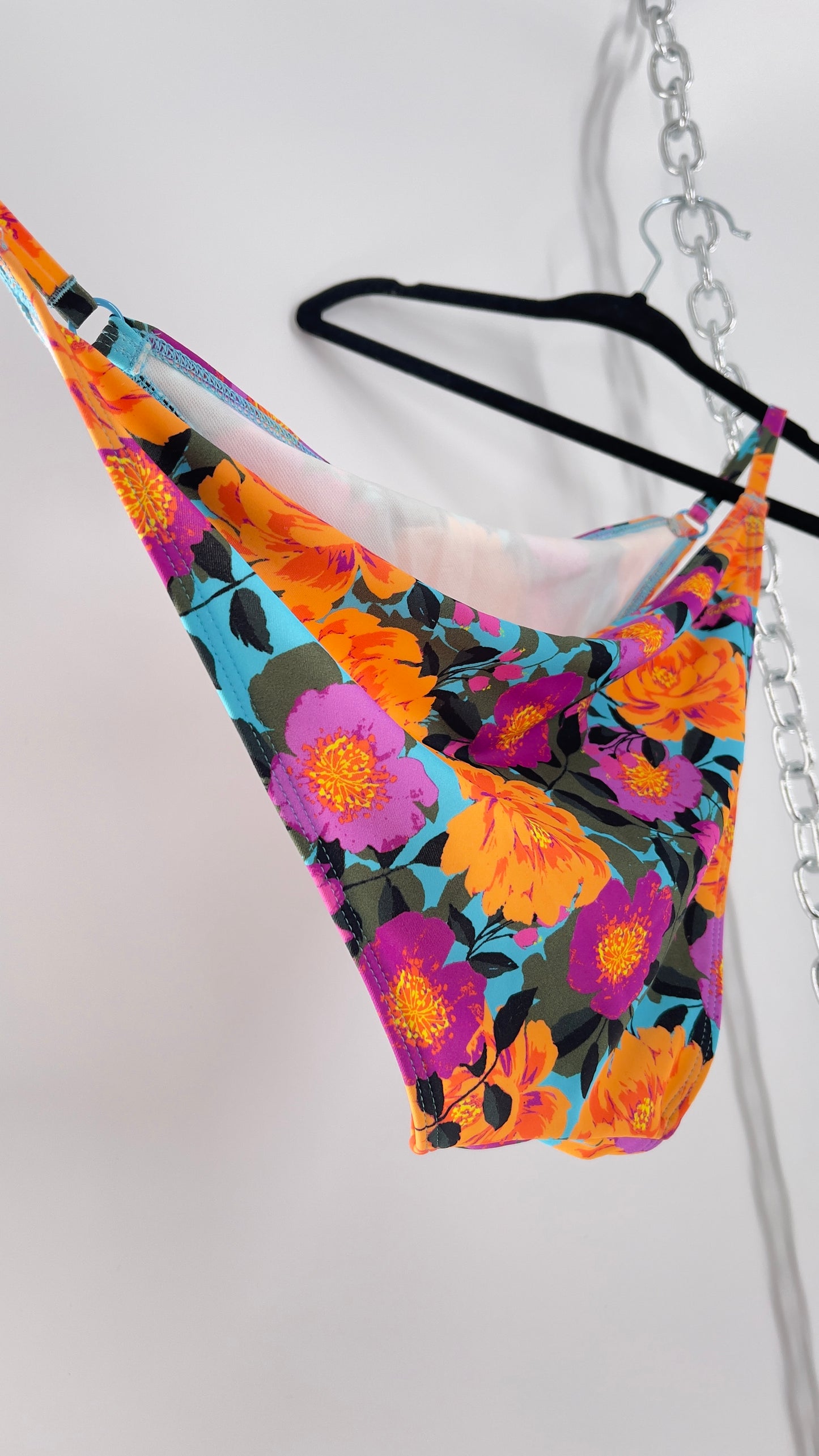 Urban Outfitters Out from Under Blue Floral Bikini/Swim Bottoms (XL)