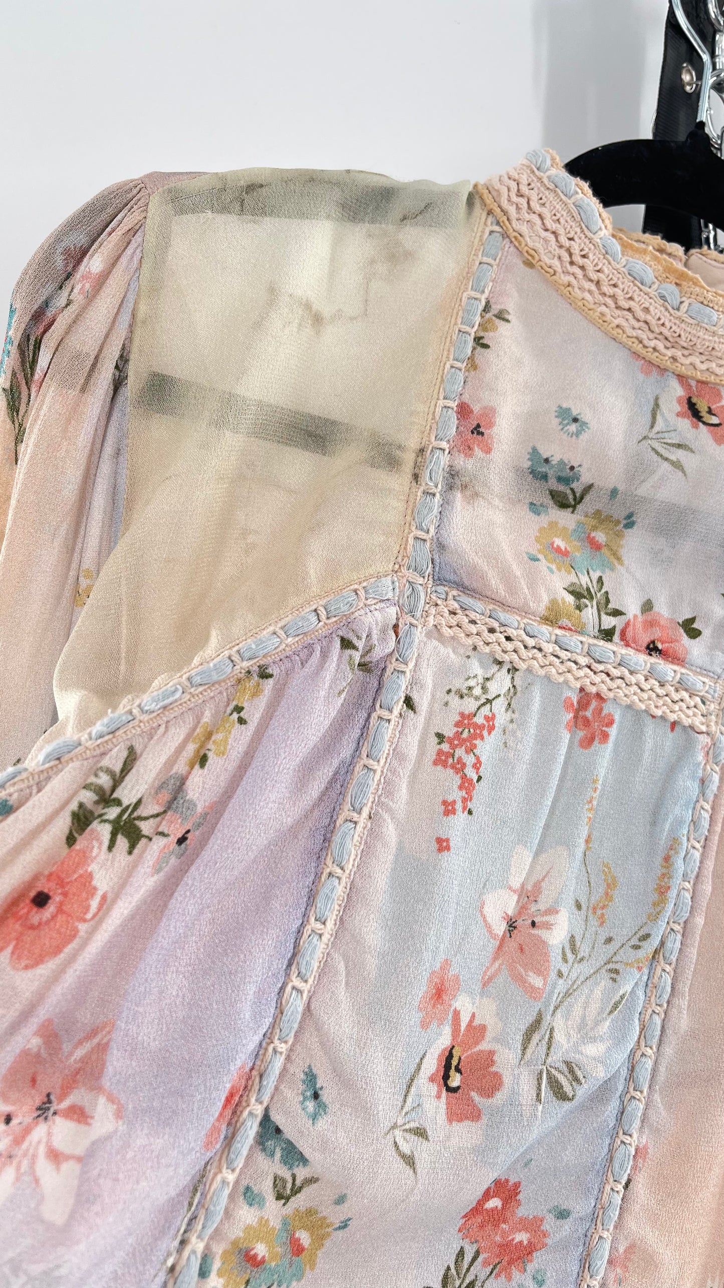 Bl^nk London Anthropologie Pastel Patchwork Blouse (Small)