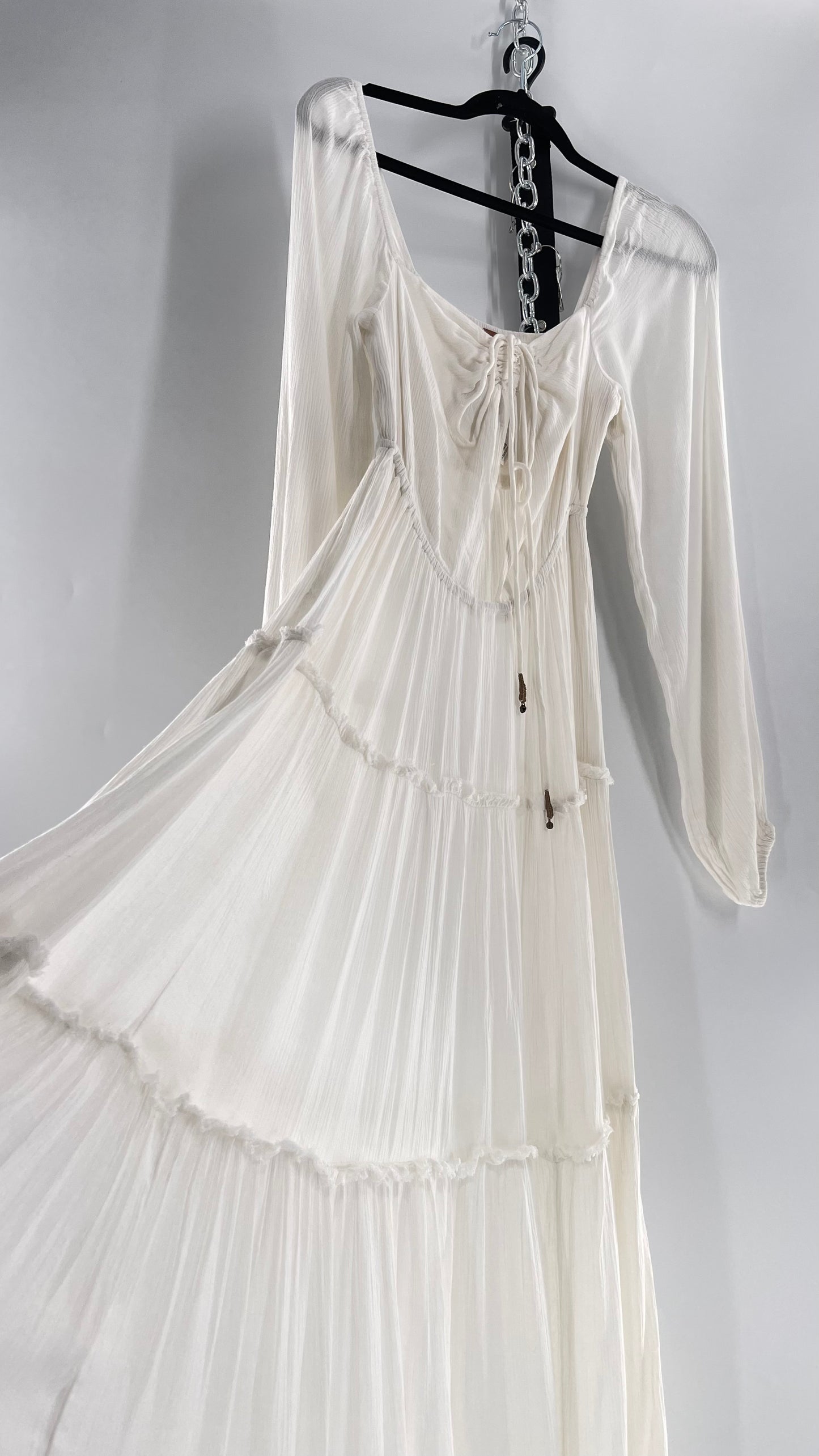 Free People Endless Summer After Dusk White Maxi (Small)
