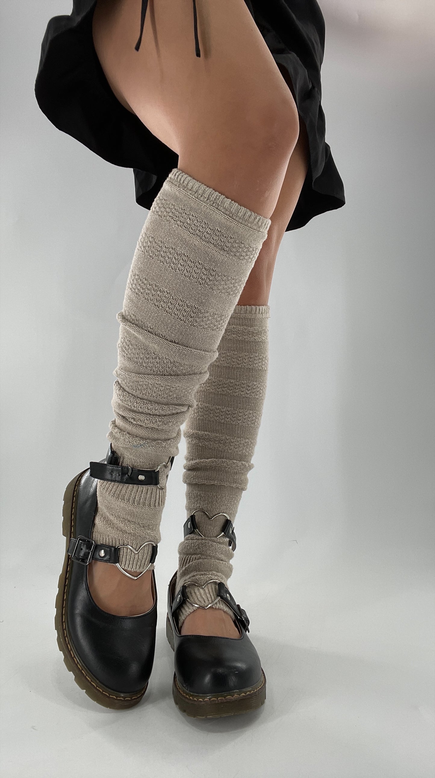Metal Heart Buckle Anklet Mary Janes (40)