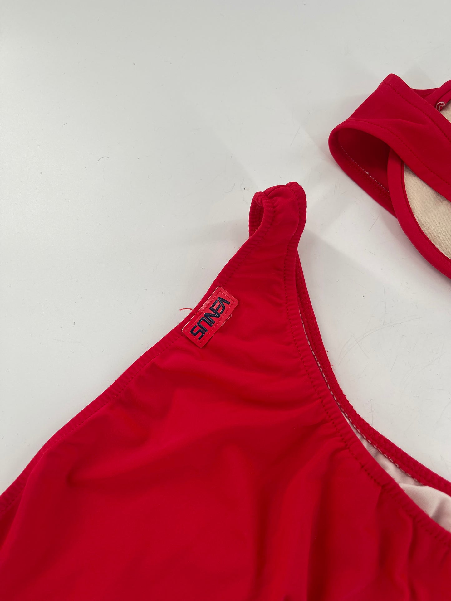 Vintage Venus 1980s/1990s Red Americana 2piece Swimsuit (Small Bottom D Top)