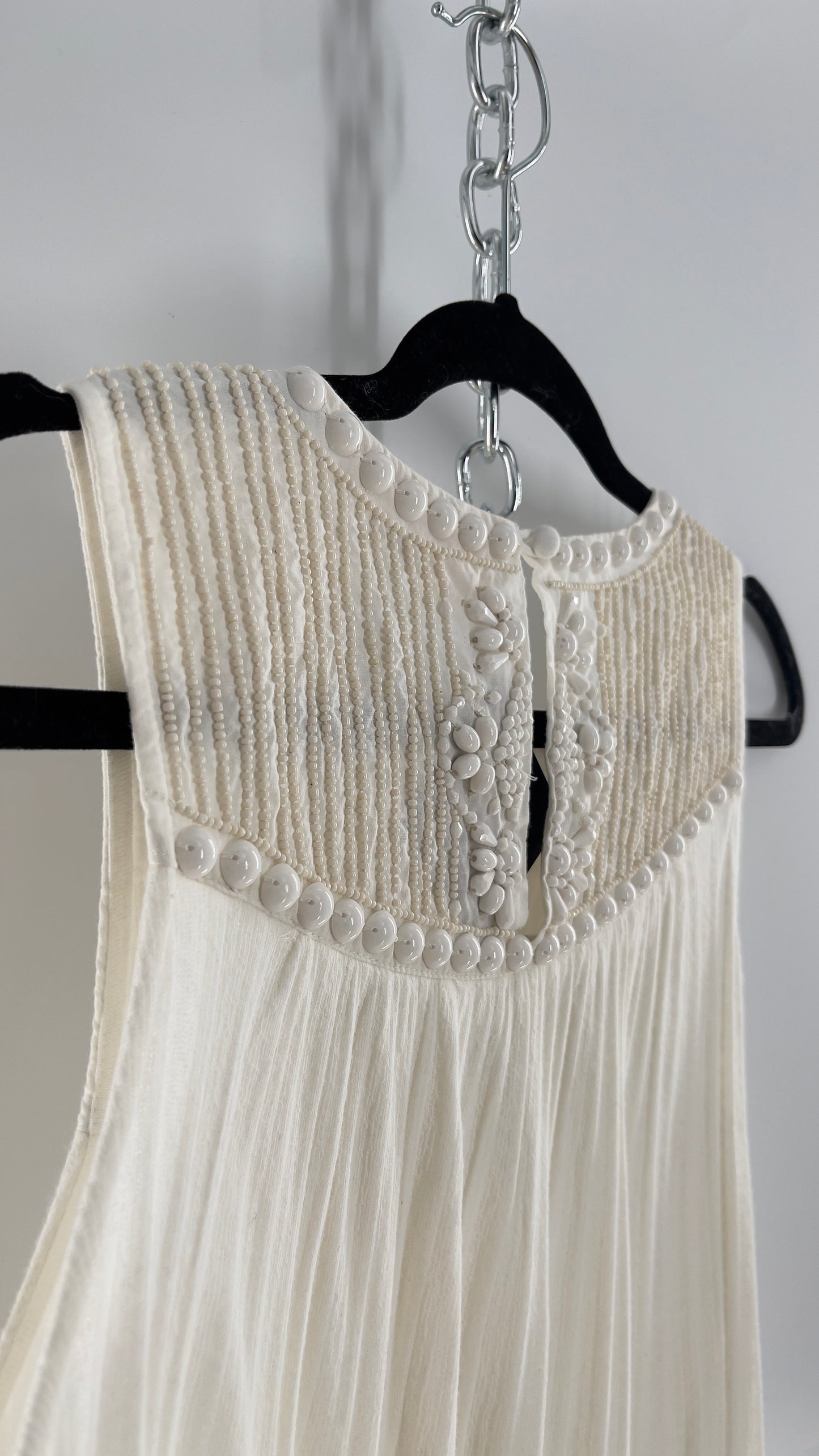 Anthropologie Moulinette Soeurs Off White Beaded Cotton Tank (Medium)
