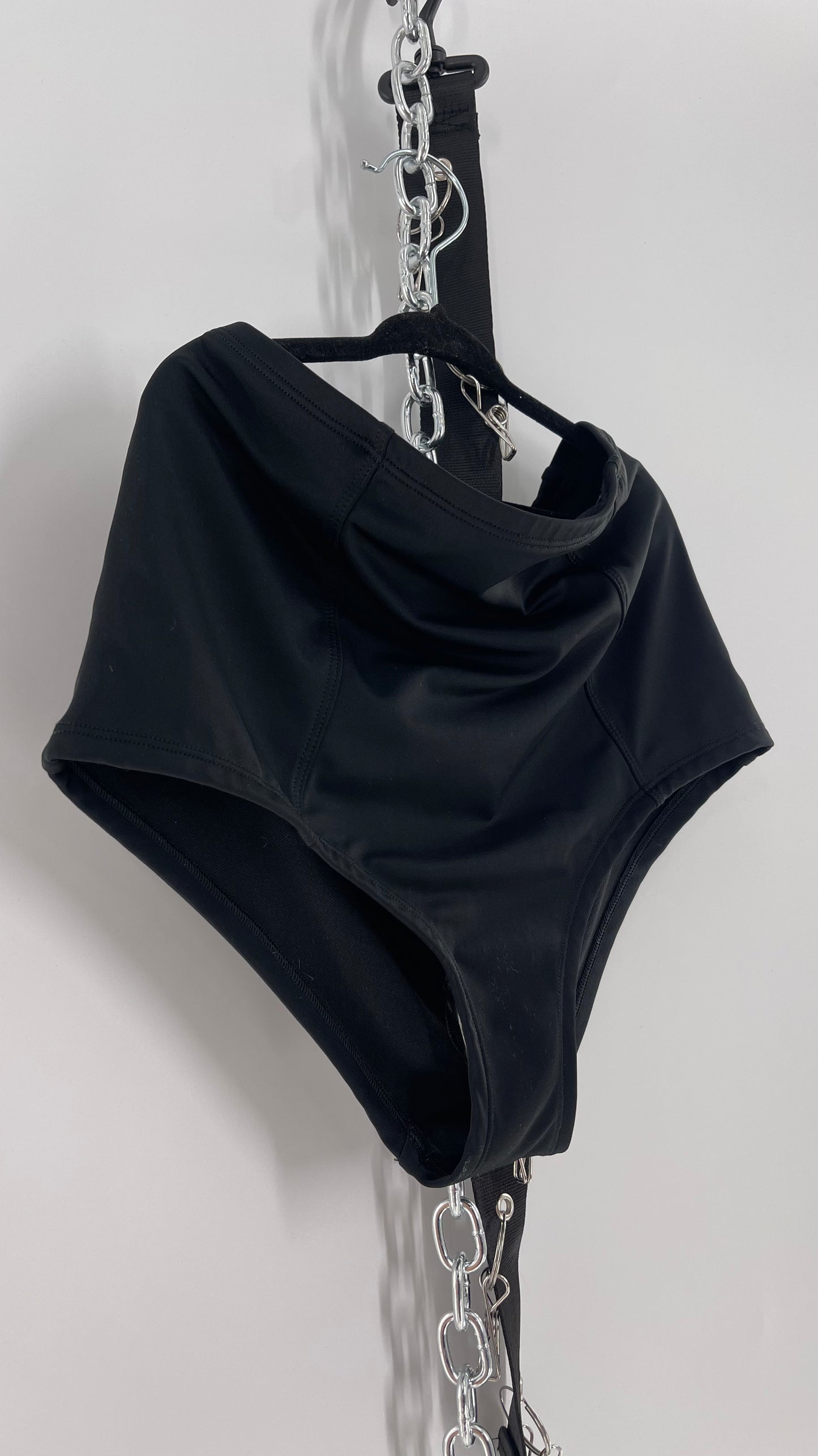 Urban Outfitters Black High Waisted Criss Cross Back Swim Bottoms (Medium)