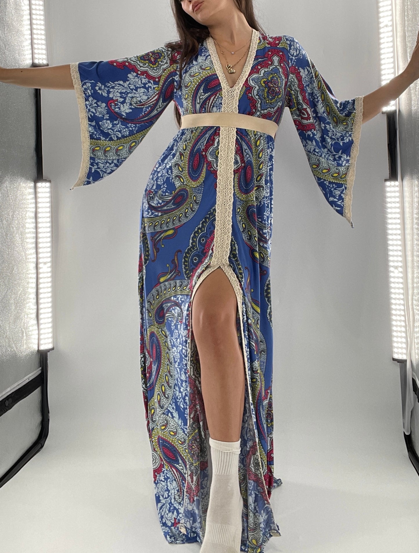 Vintage Handmade Benissimo 70s Maxi with Bell Sleeves