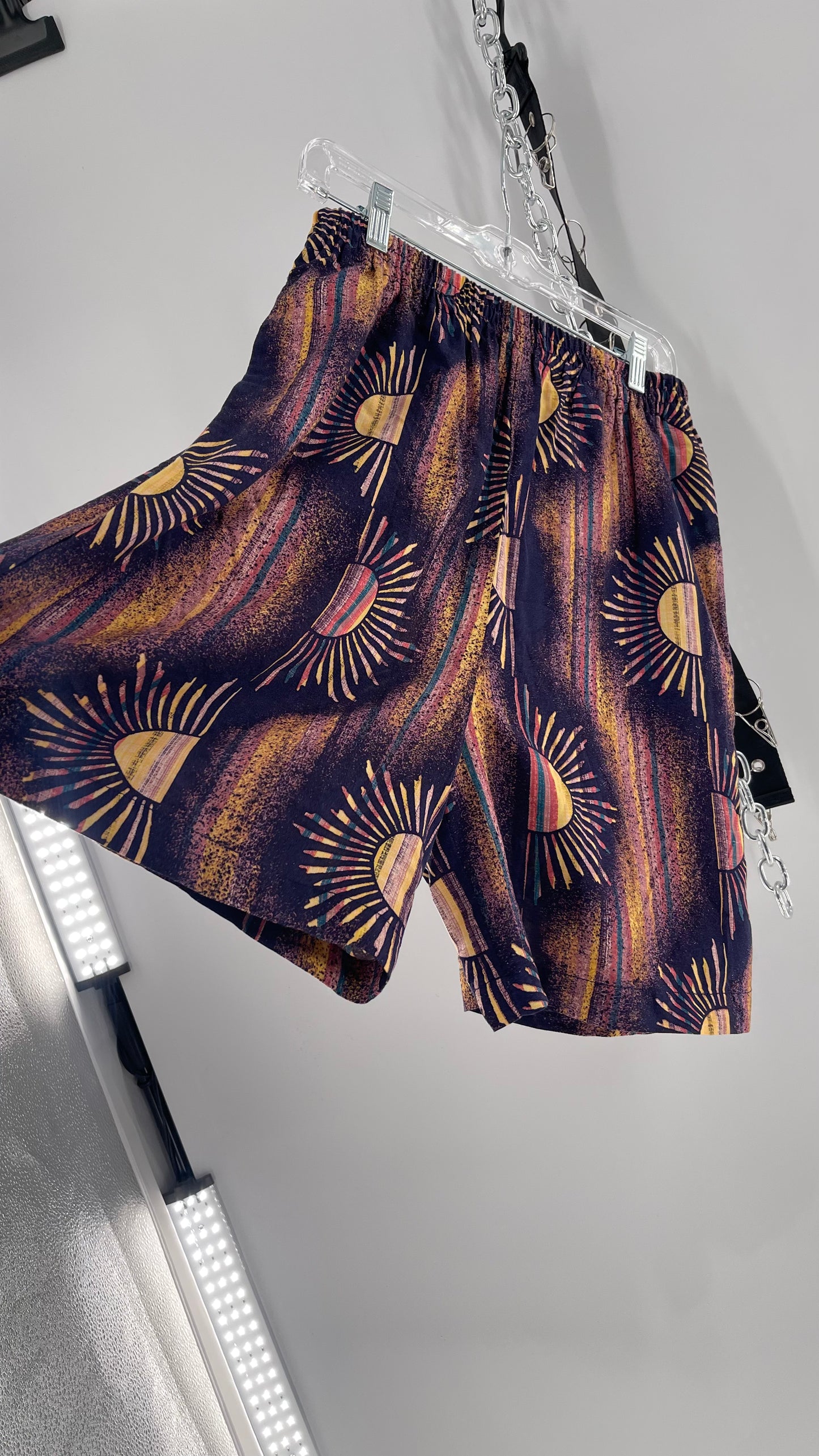 Urban Outfitters Reworked Vintage Indigo Sunsets High Waisted Shorts (Medium)