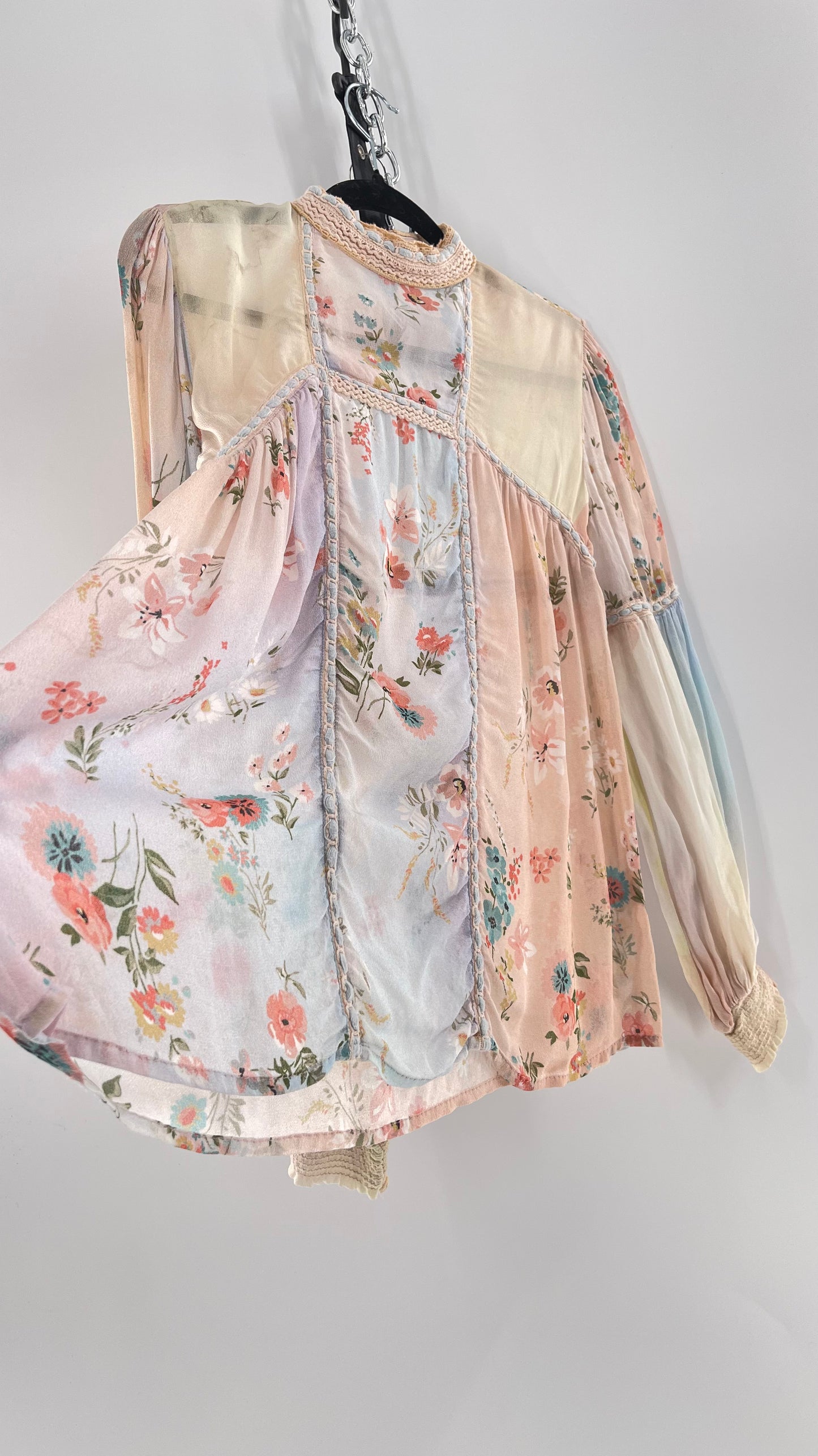 Bl^nk London Anthropologie Pastel Patchwork Blouse (Small)