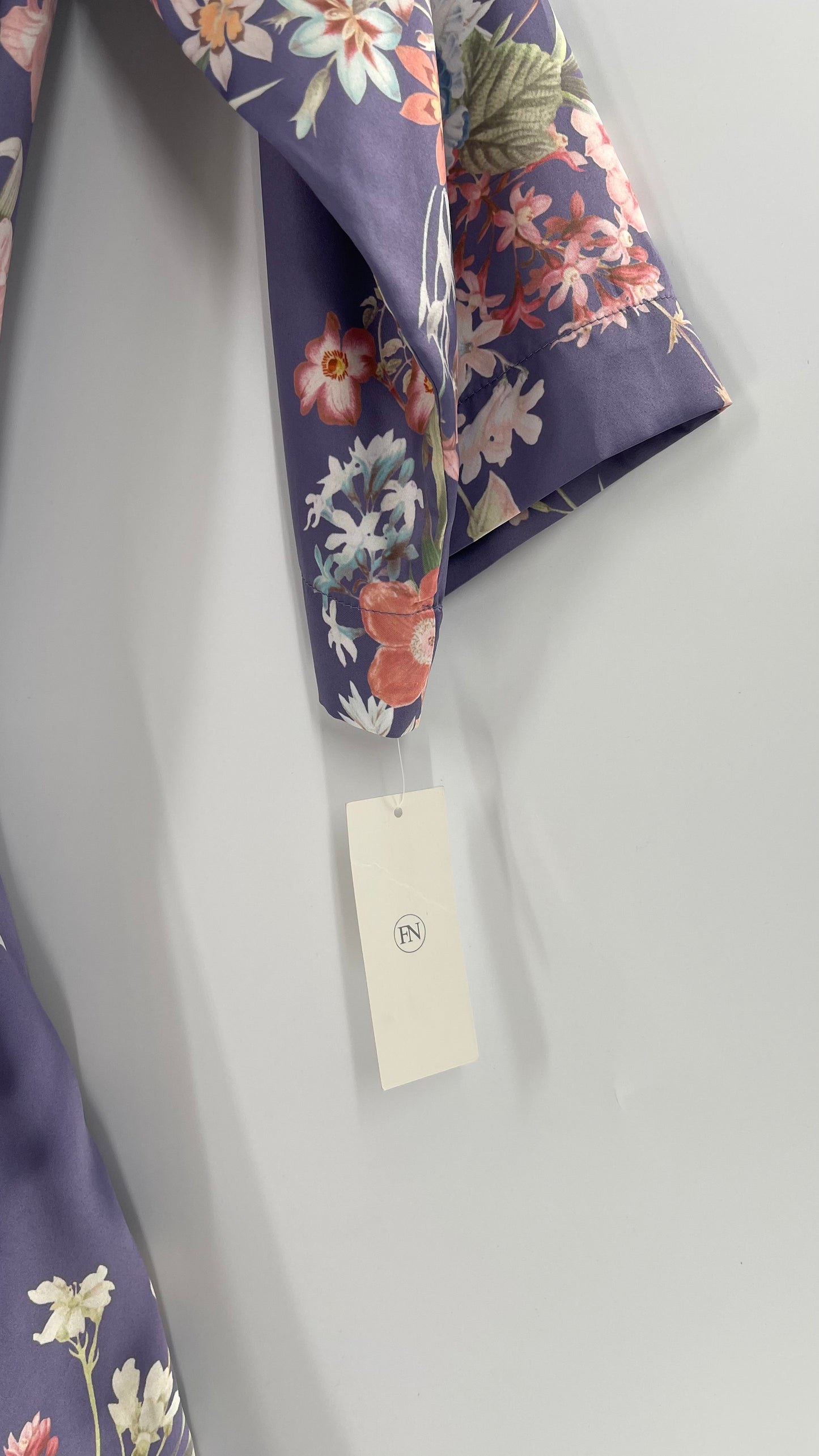 Anthropologie Flora Nikrooz Purple Floral Satin Robe (XS/S)