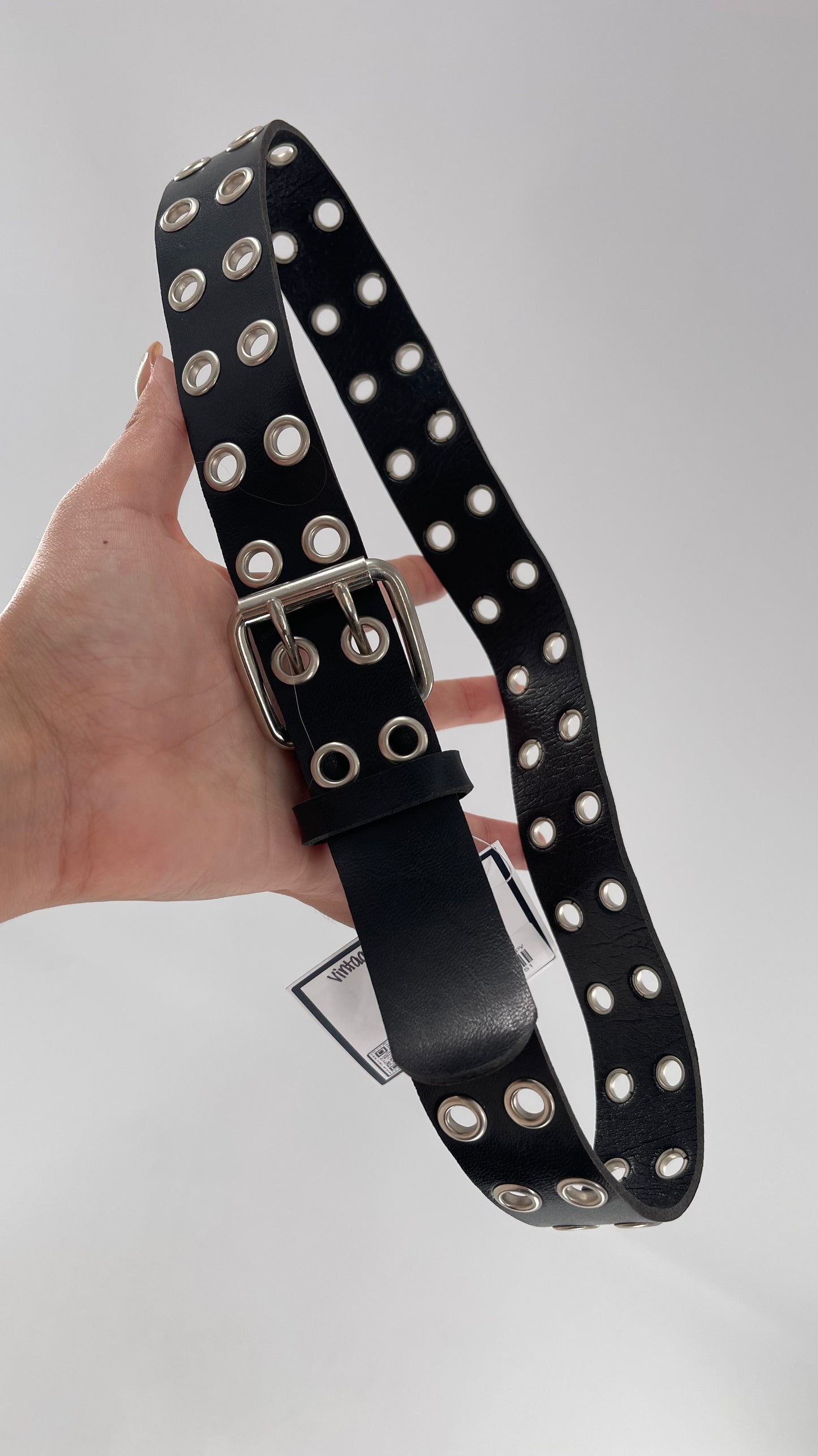 Vintage Leather Grommet Belt
