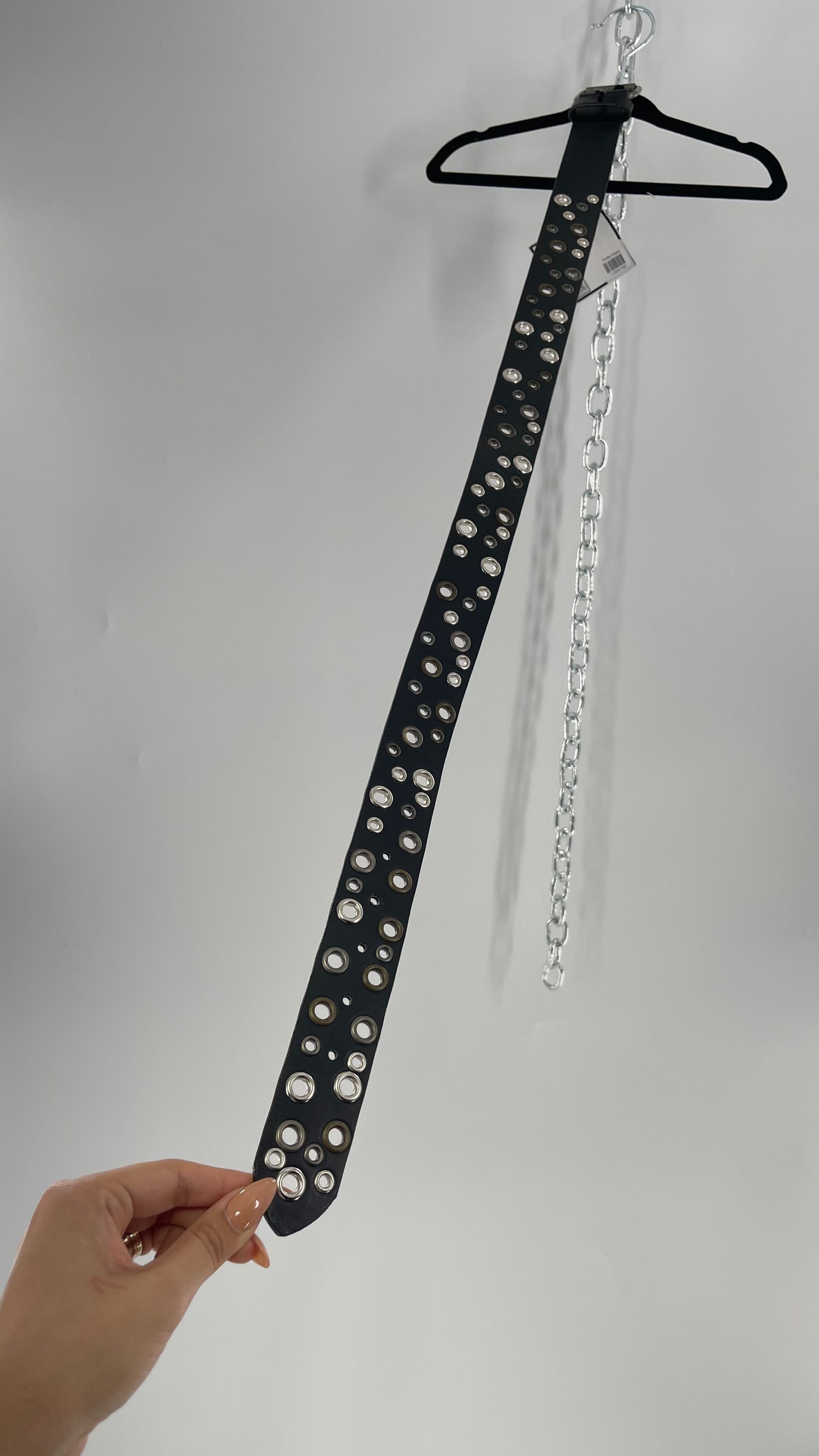 Vintage Multi Metal Tone Grommet Belt (Medium)