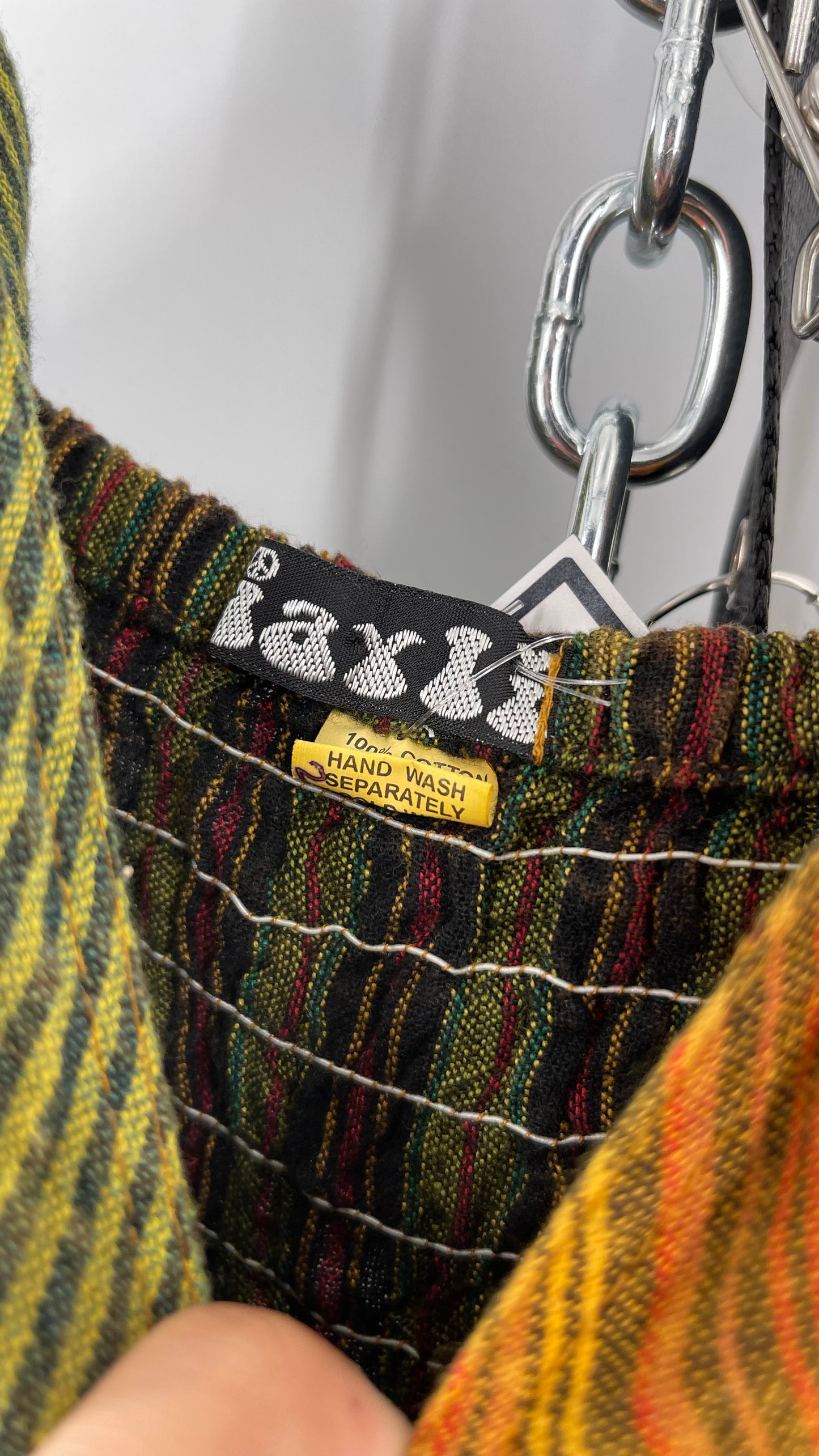 90s Jayli Hippy Rasta Patchwork Mini (XL)