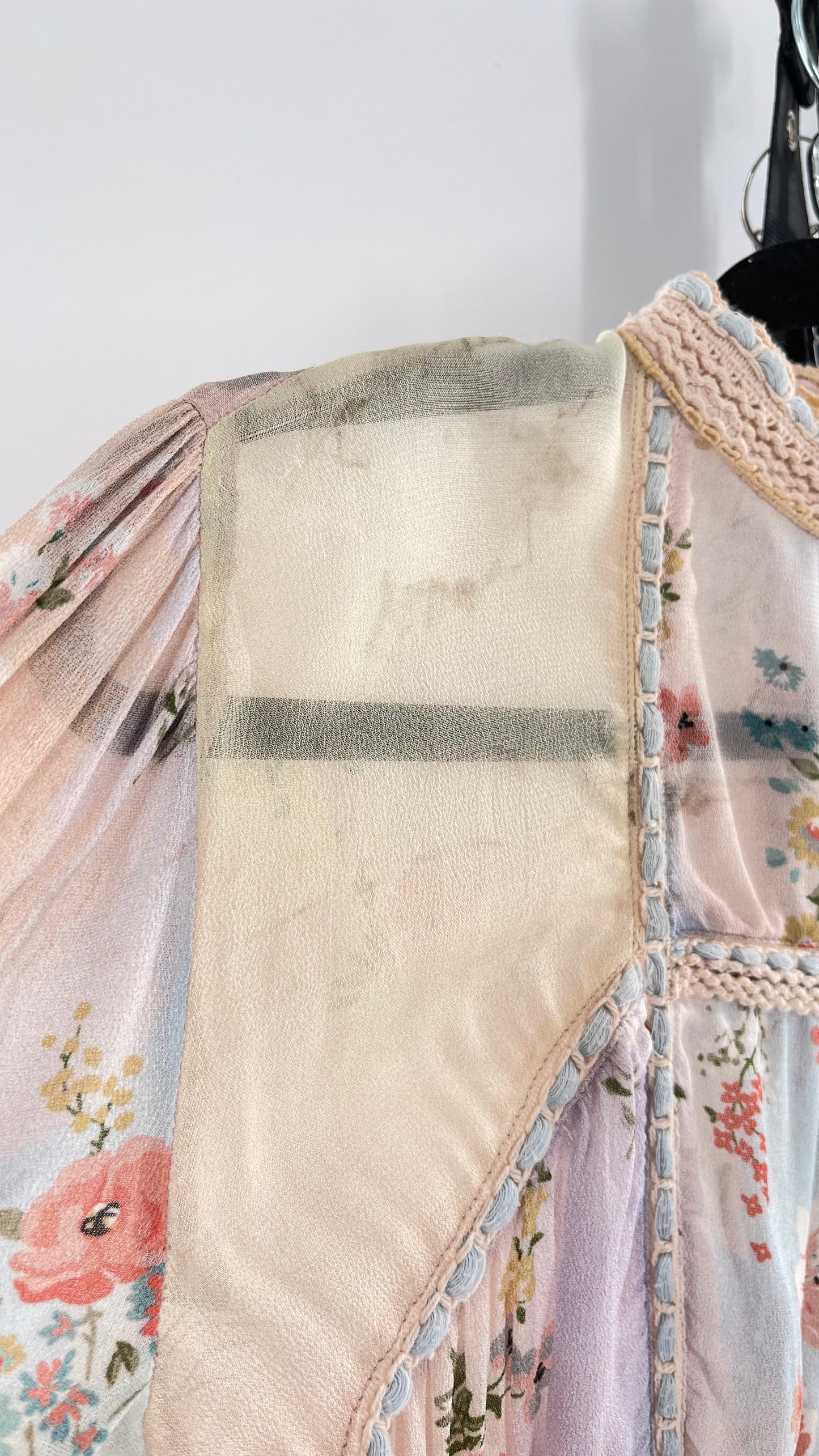 Bl^nk London Anthropologie Pastel Patchwork Blouse (Small)