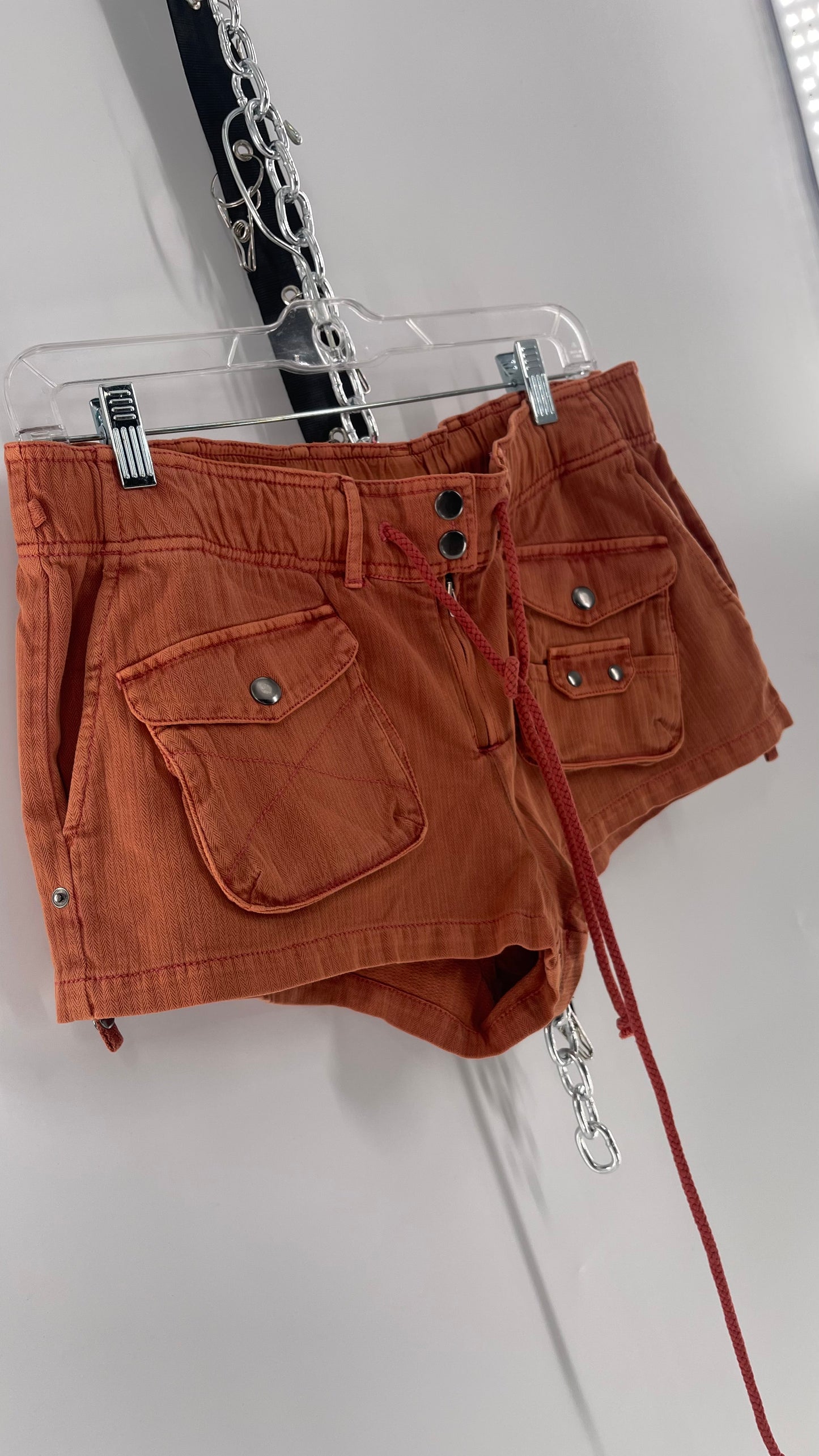 Free People Burnt Orange Cargo Booty Short (Small)