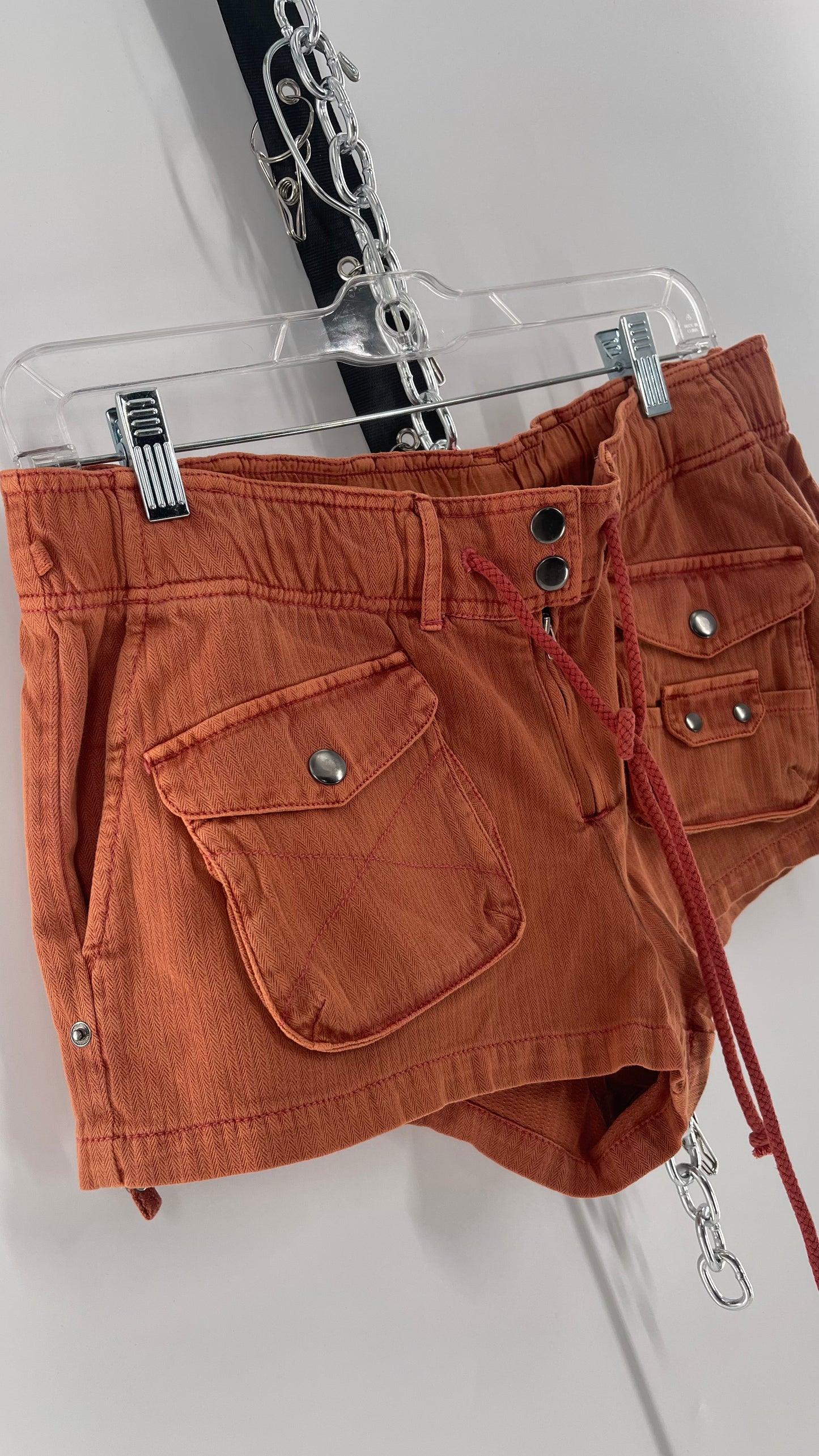 Free People Burnt Orange Cargo Booty Short (Small)