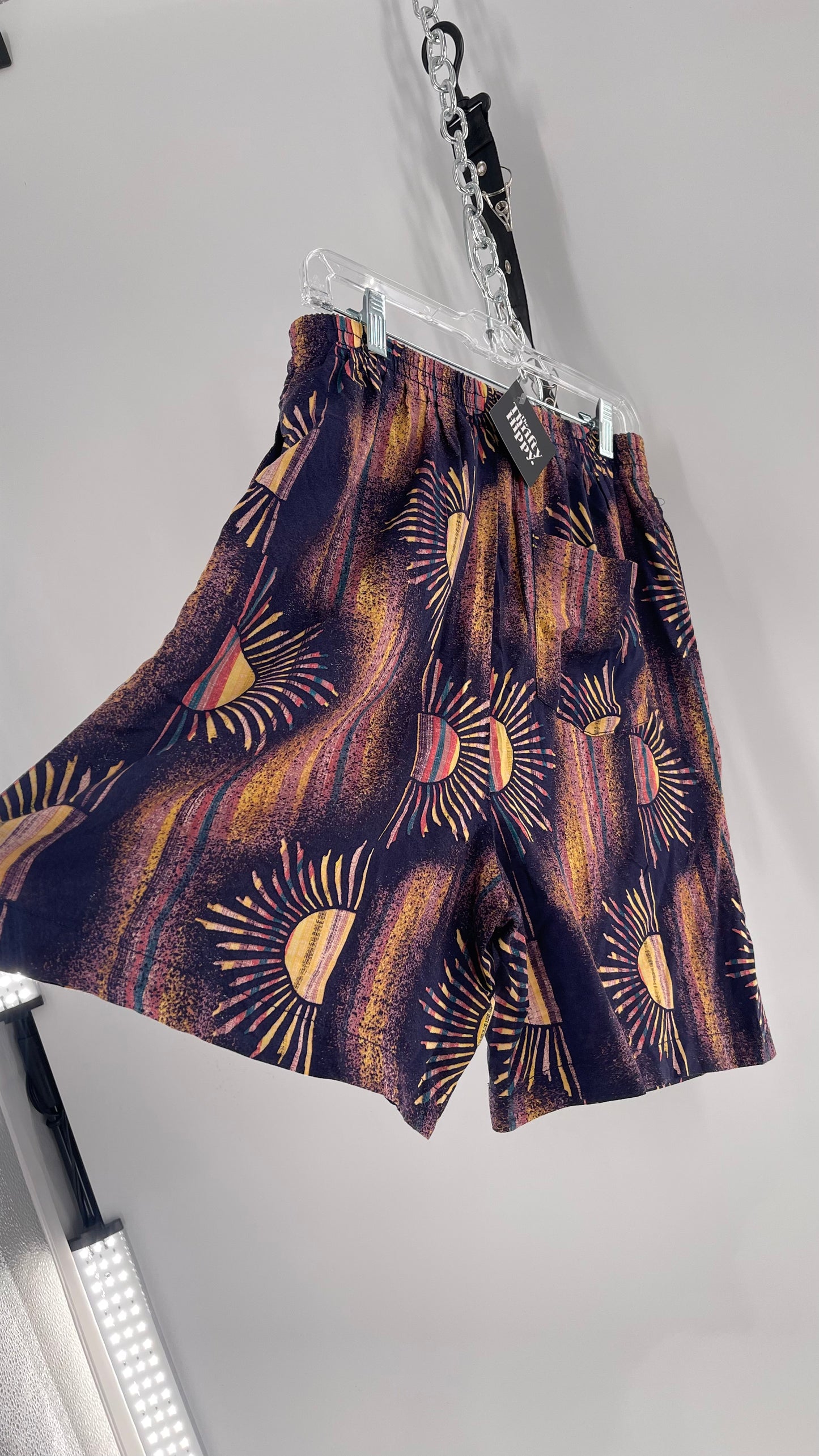 Urban Outfitters Reworked Vintage Indigo Sunsets High Waisted Shorts (Medium)