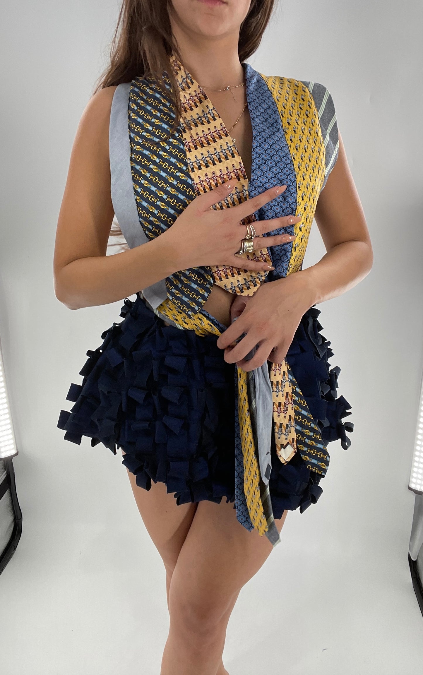 Custom - Handmade “All Tied Up” Cropped Blouse (One Size)