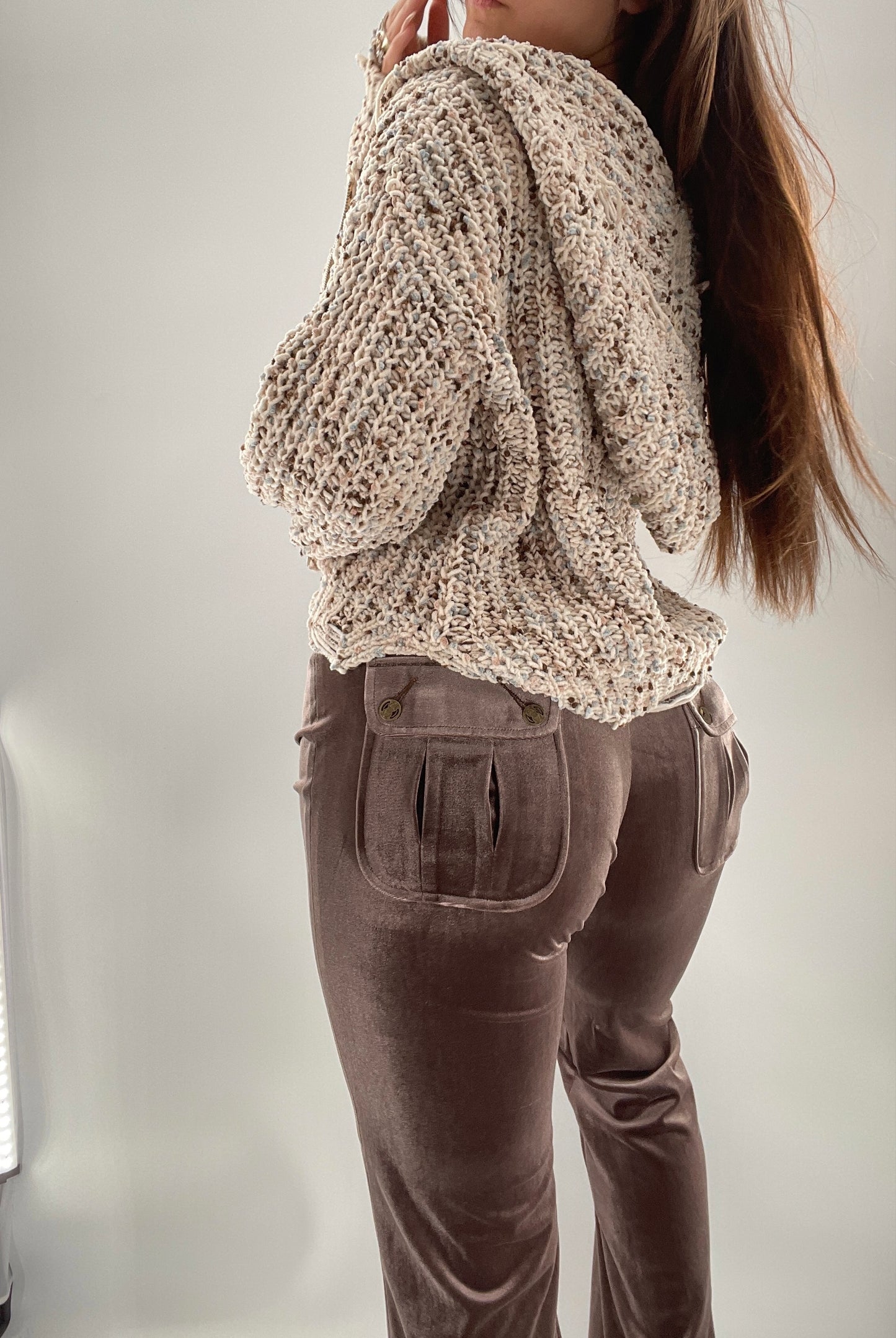 Miracle Distressed Chenille Zip Front Hoodie (S/M)