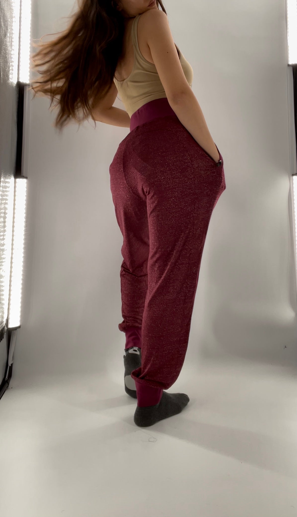 Adam Selman Sport Cranberry Toned Joggers (Medium)