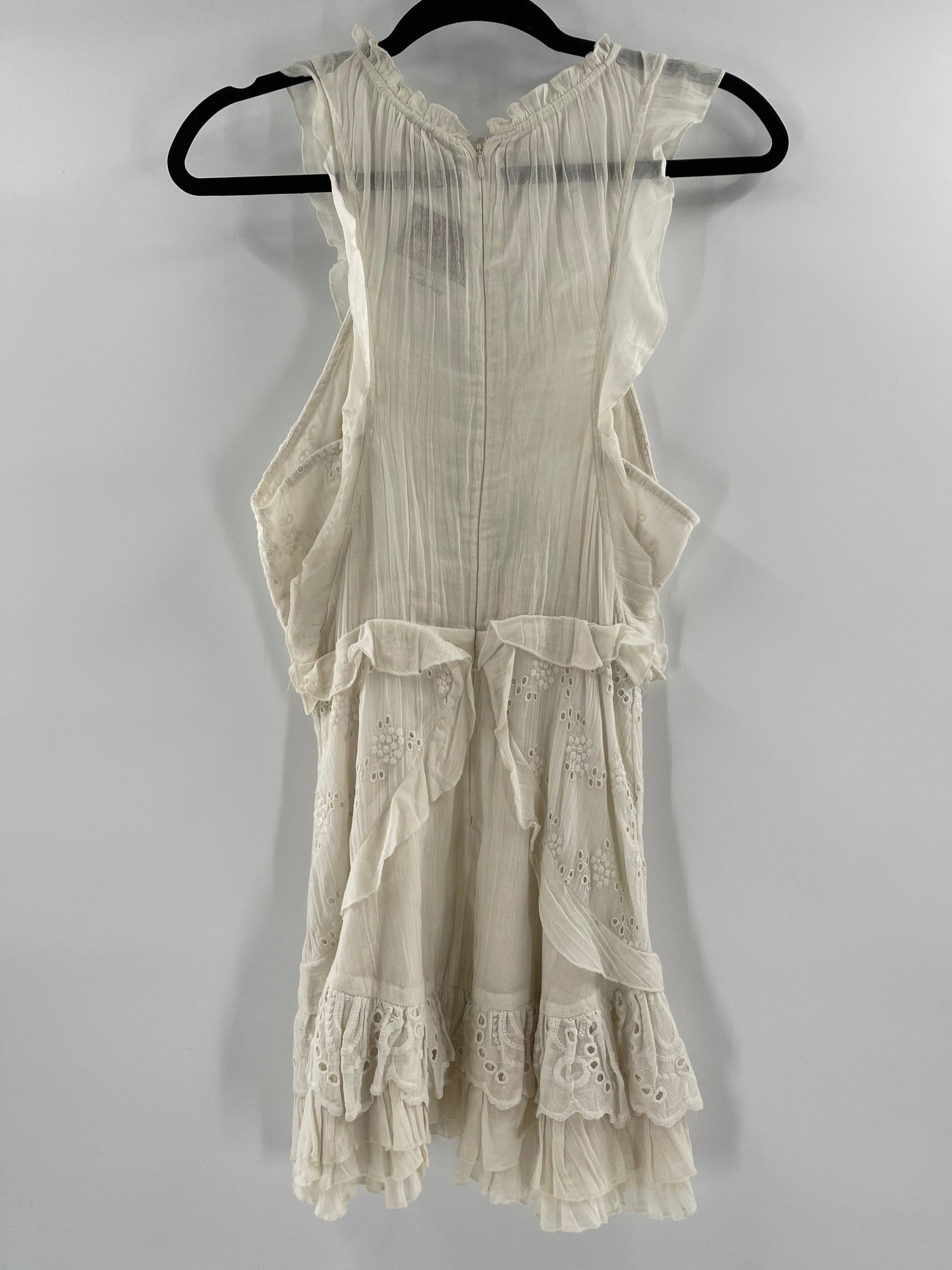 Urban Outfitters Cream Ruffled Mini Dress (SzS)