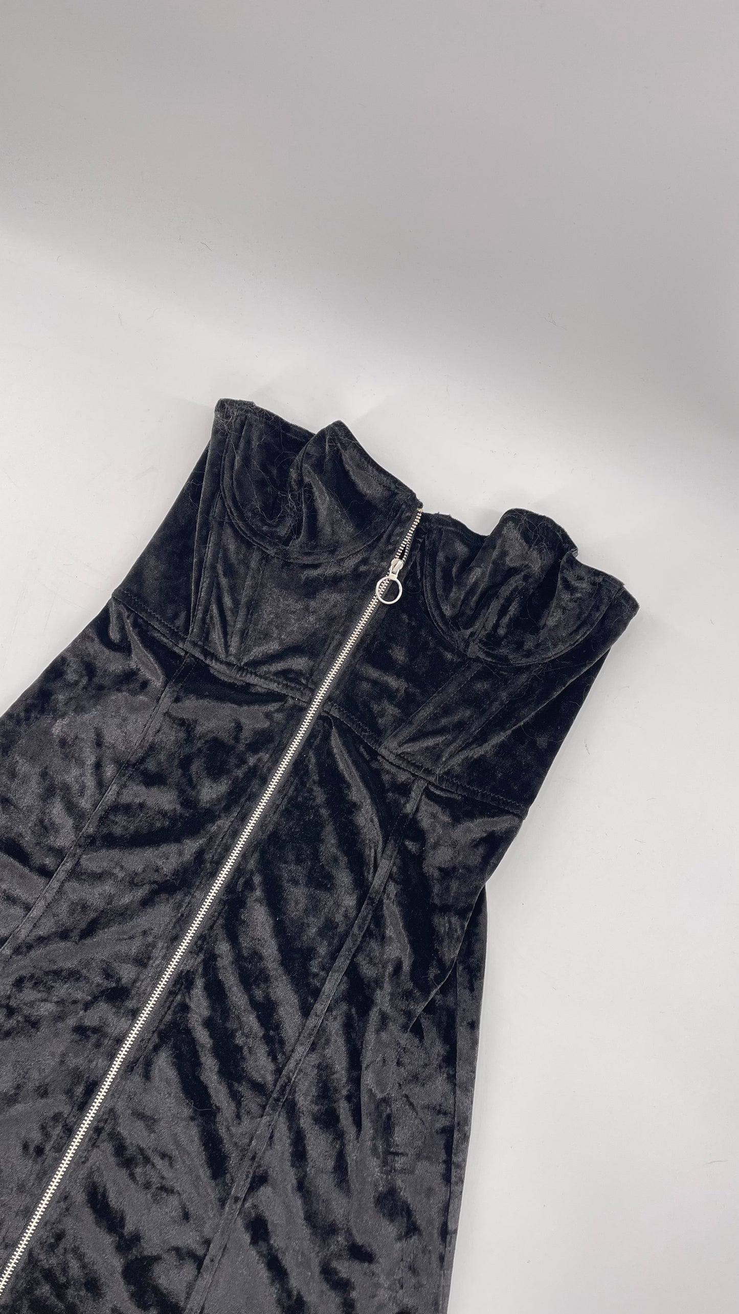 Black Urban Outfitters Zip Front Corset Dress (Large)