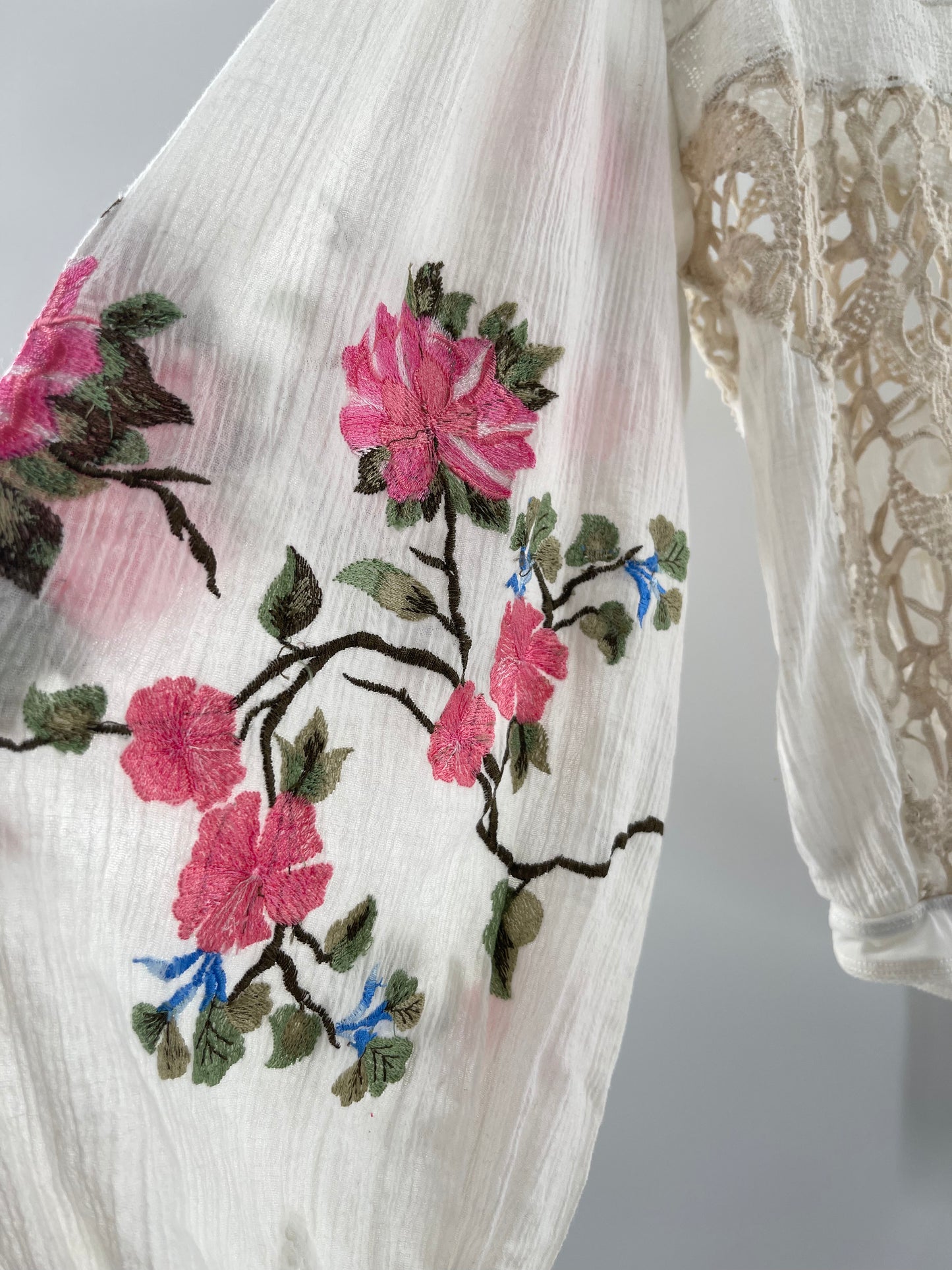 Free People Making Harmony Lace Cotton Embroidered Blouse (Medium)