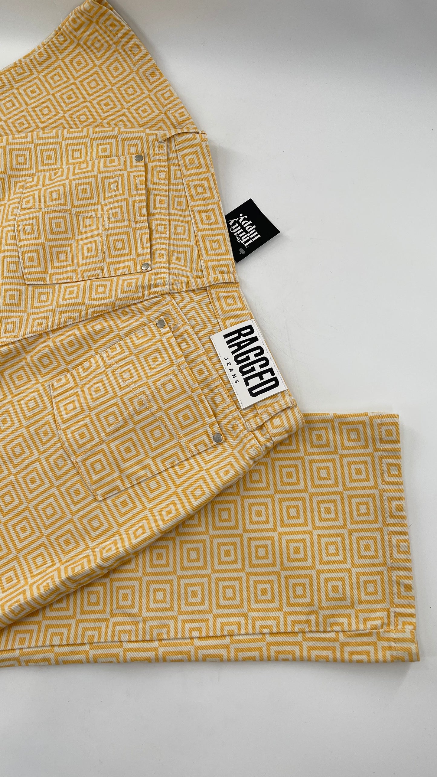 Ragged Priest White/Yellow Square Straight Legs (34)