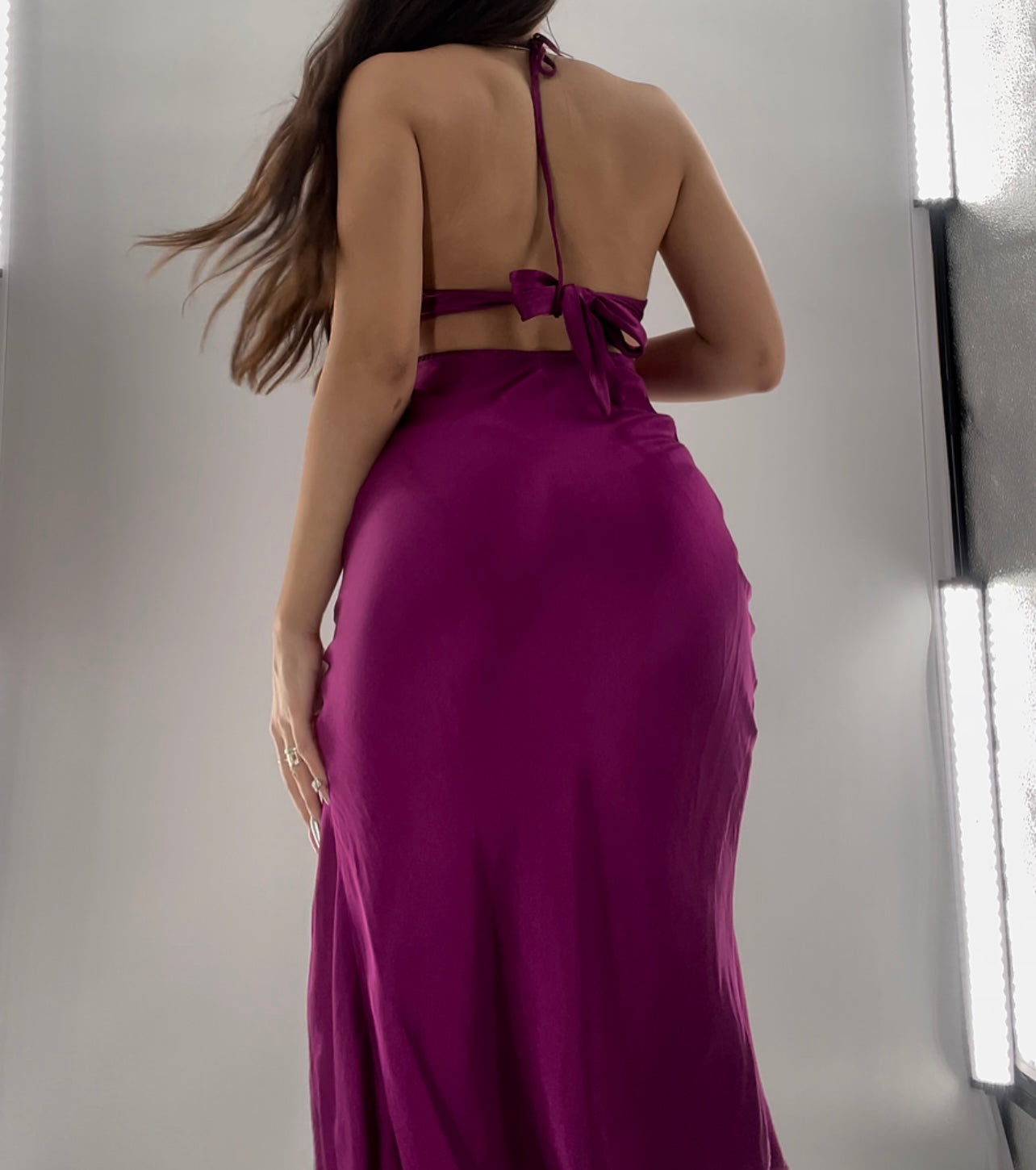 Rays for Days Silky Plum Toned MIDI (XS)