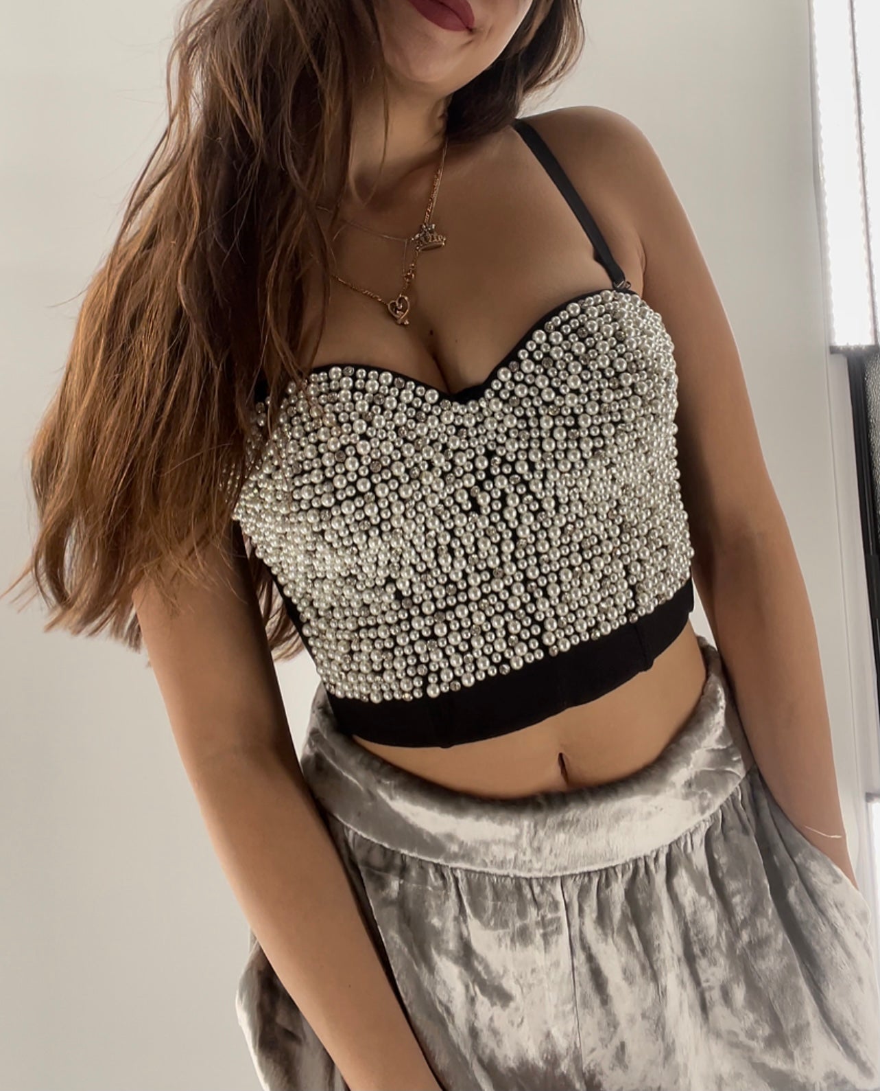 Windsor Pearl/Crystal Bustier Corset (Small)