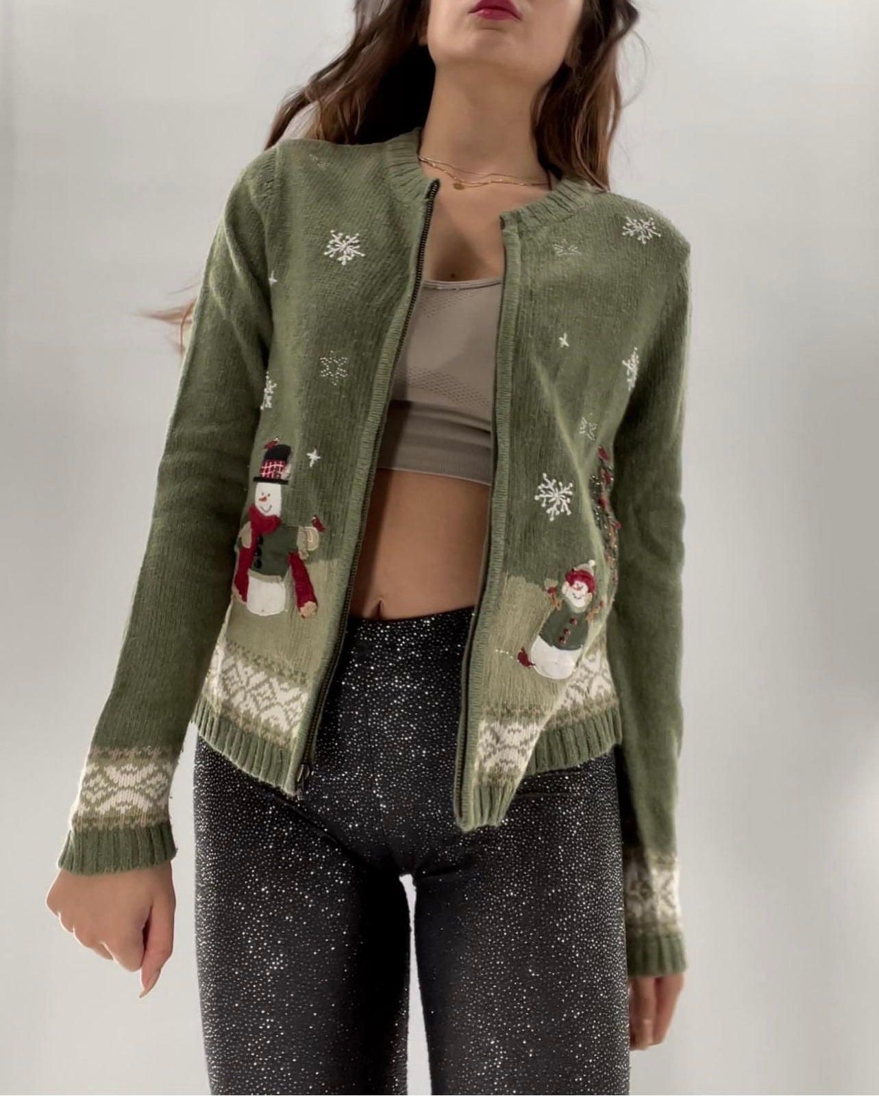 Urban Outfitters Sage Green Christmas/Holiday Sweater (S)