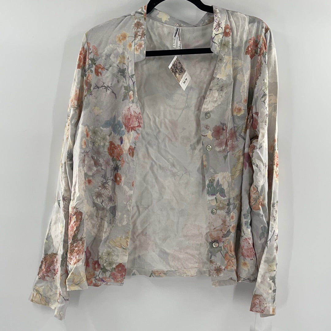 Flora Nikrooz Floral Button Up PJ top (XS)